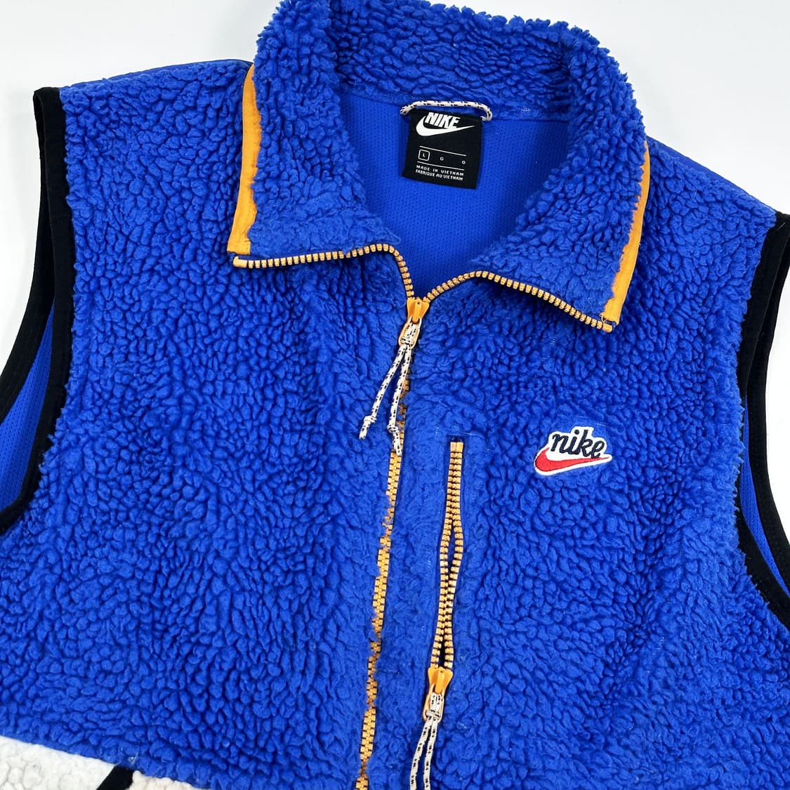 나이키 퓨추라 양털 쉐르파 베스트 아이보리 블루 L 상품이미지4