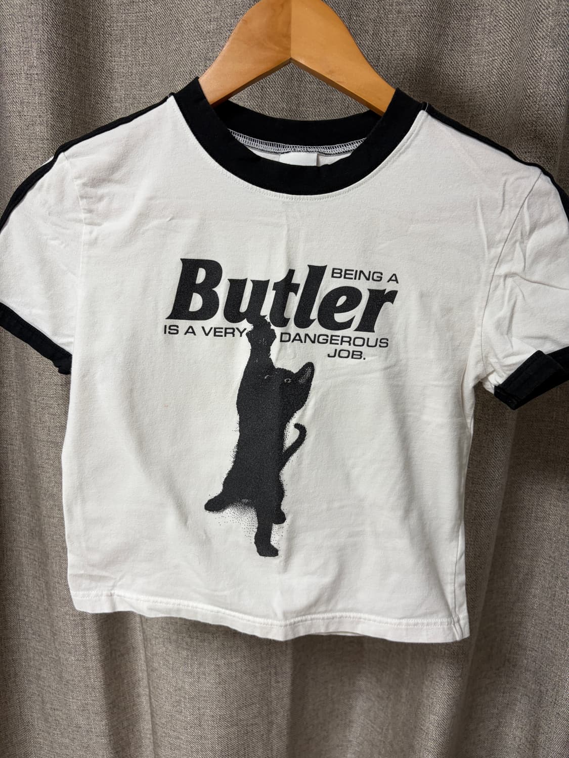 크루치 CAT BUTLER CROP T-SHIRT (WHITE) 상품이미지2