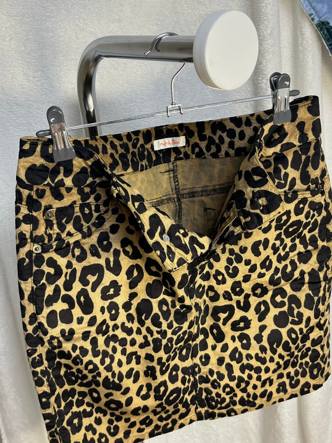 빈티지 숏벨벳 레오파드 미니 스커트 상품이미지8