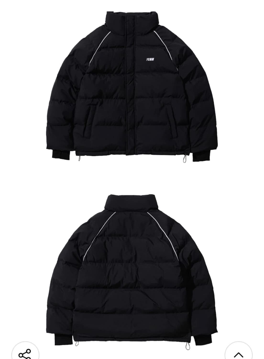 FCMM 클럽 팀 파이핑 숏 패딩 블랙 S (거의 새상품) 상품이미지4