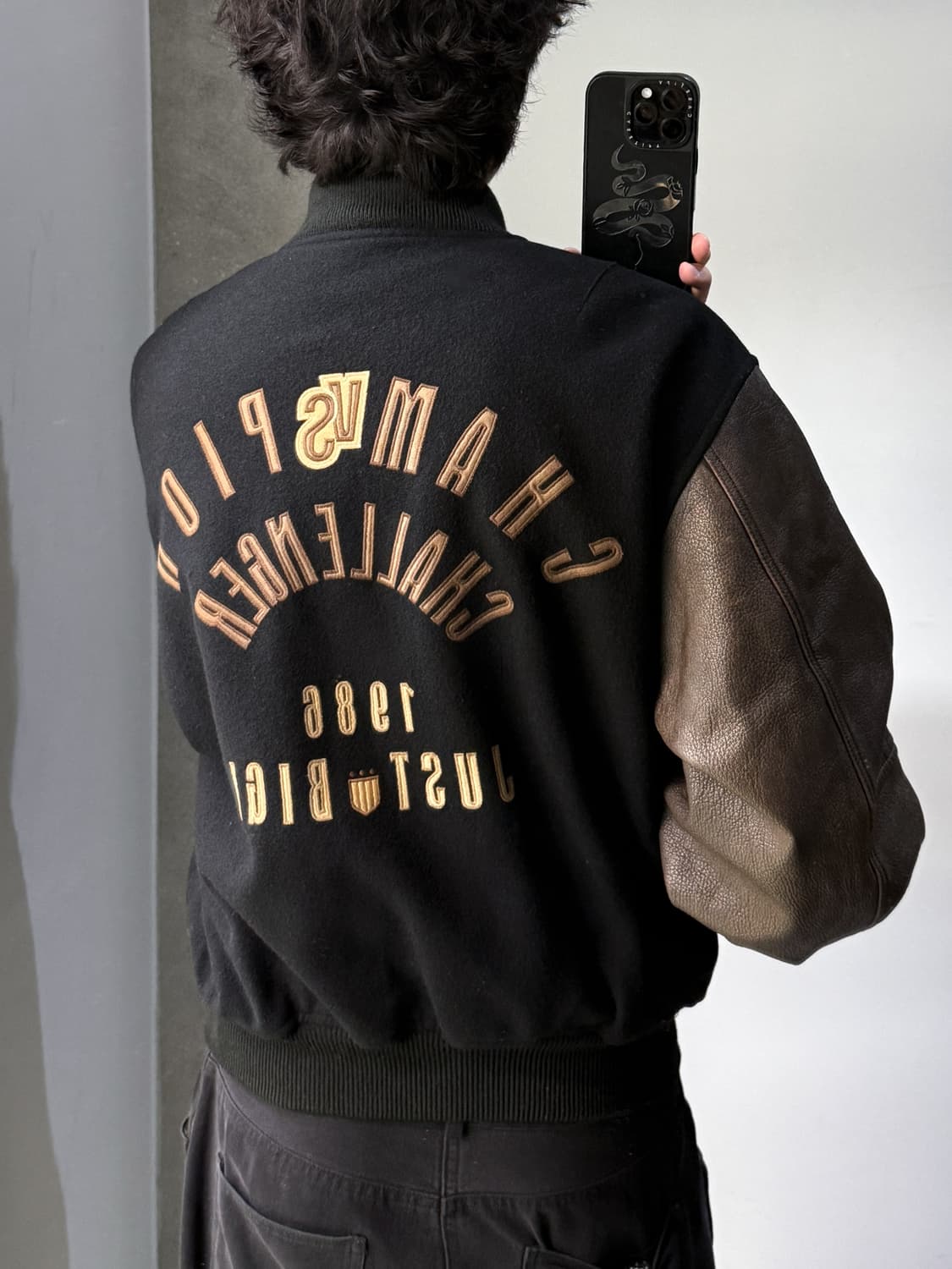 저스트비기 90s 울 레더 바시티 자켓 상품이미지2