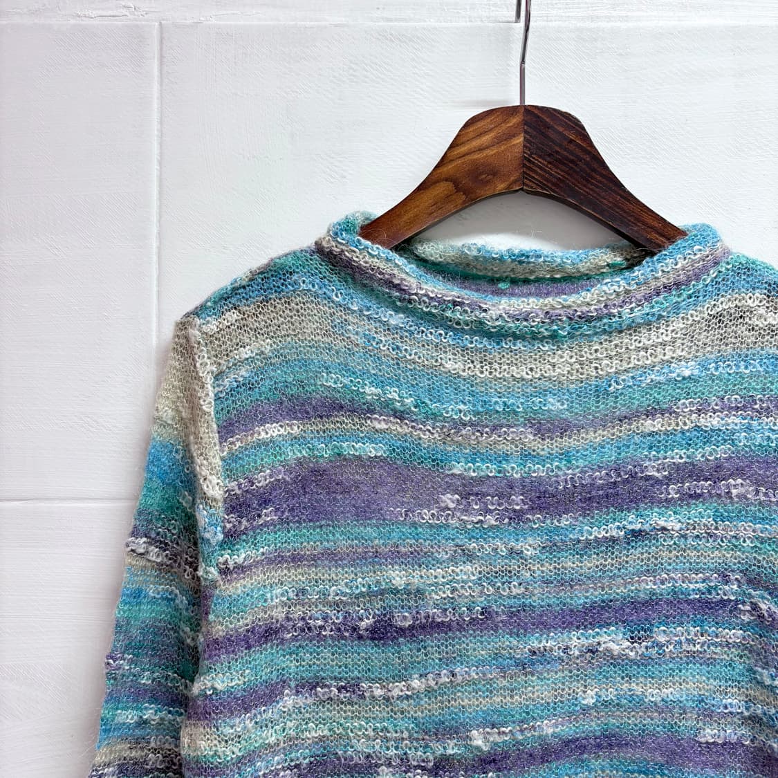 모헤어 부클 그라데이션 블루 니트 (JPN) 상품이미지2