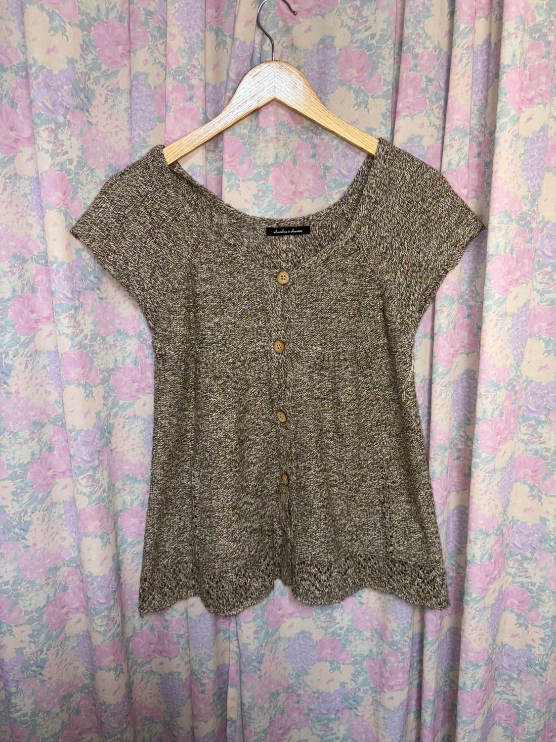 베이지 보카시 반소매 니트  상품이미지6