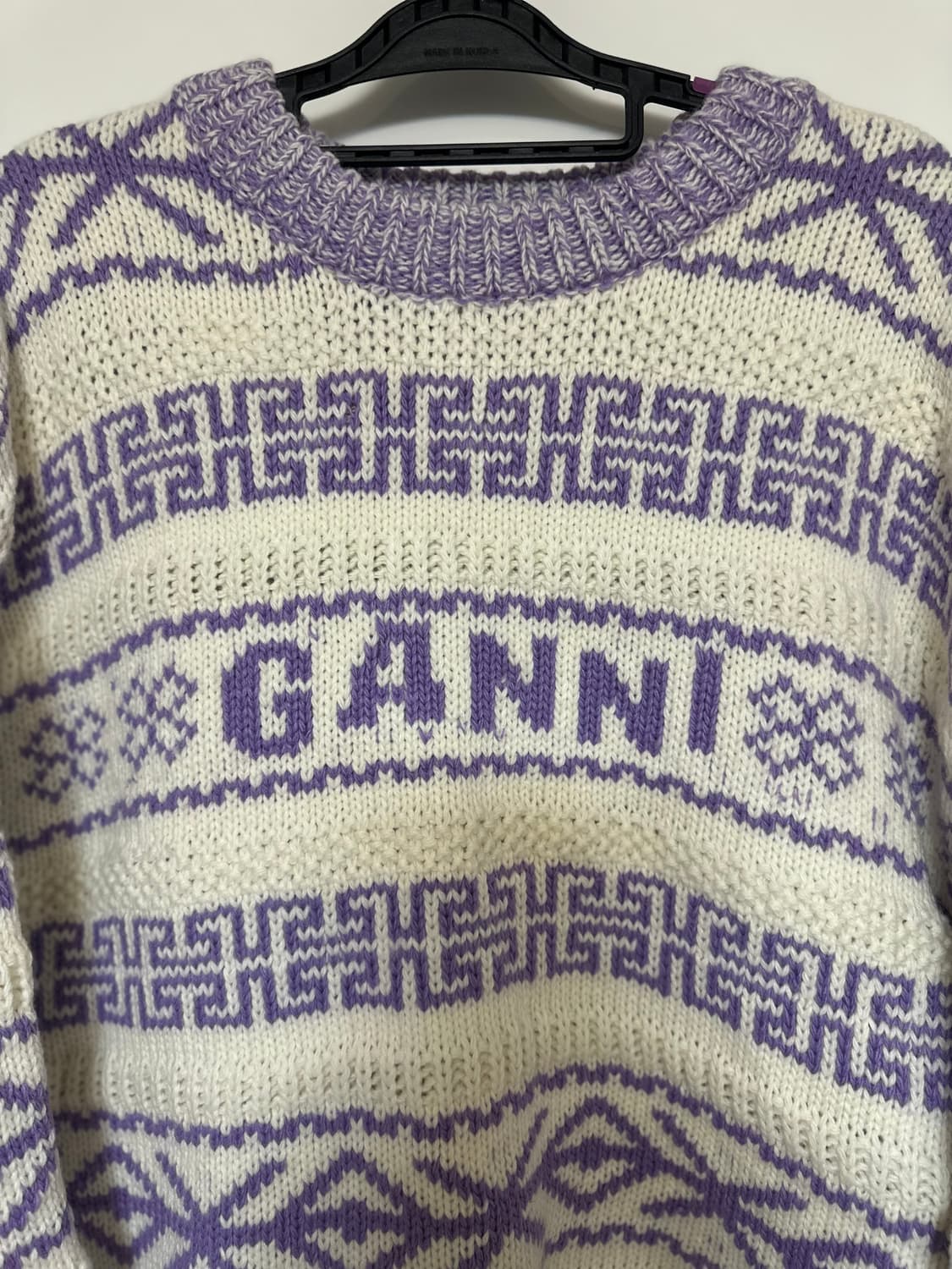 GANNI 가니퍼플 패턴 니트 스웨터 상품이미지5