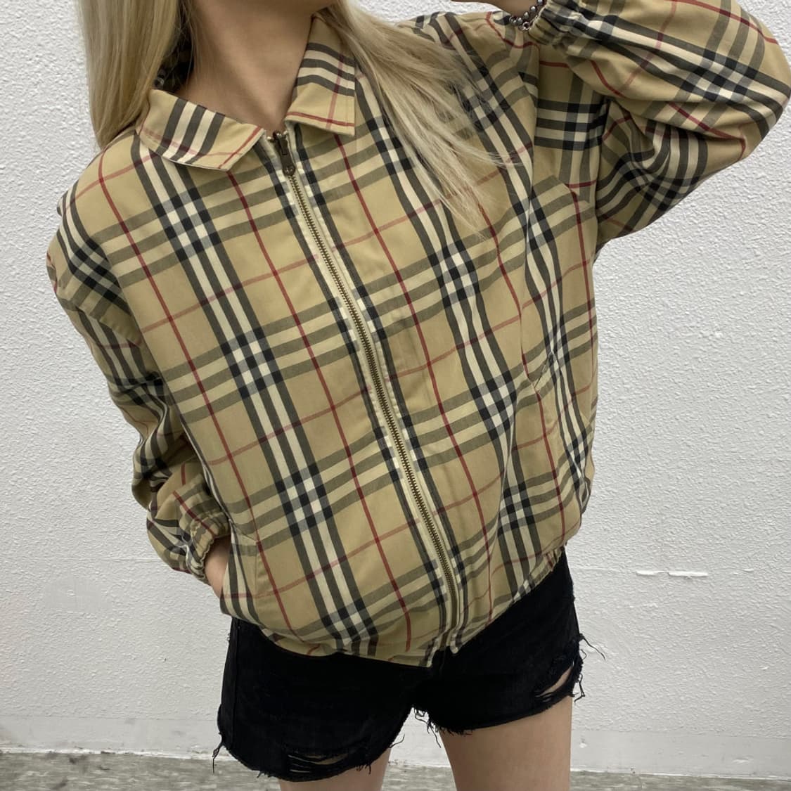 버버리 노바체크 리버시블 베이지 자켓 M 상품이미지2