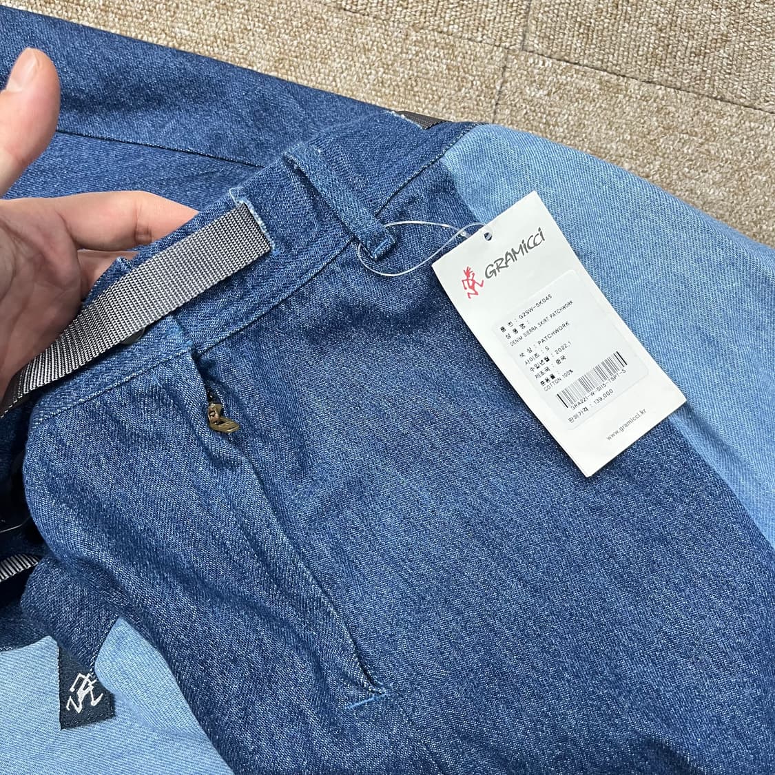 새상품 그라미치 데님 스커트 상품이미지3