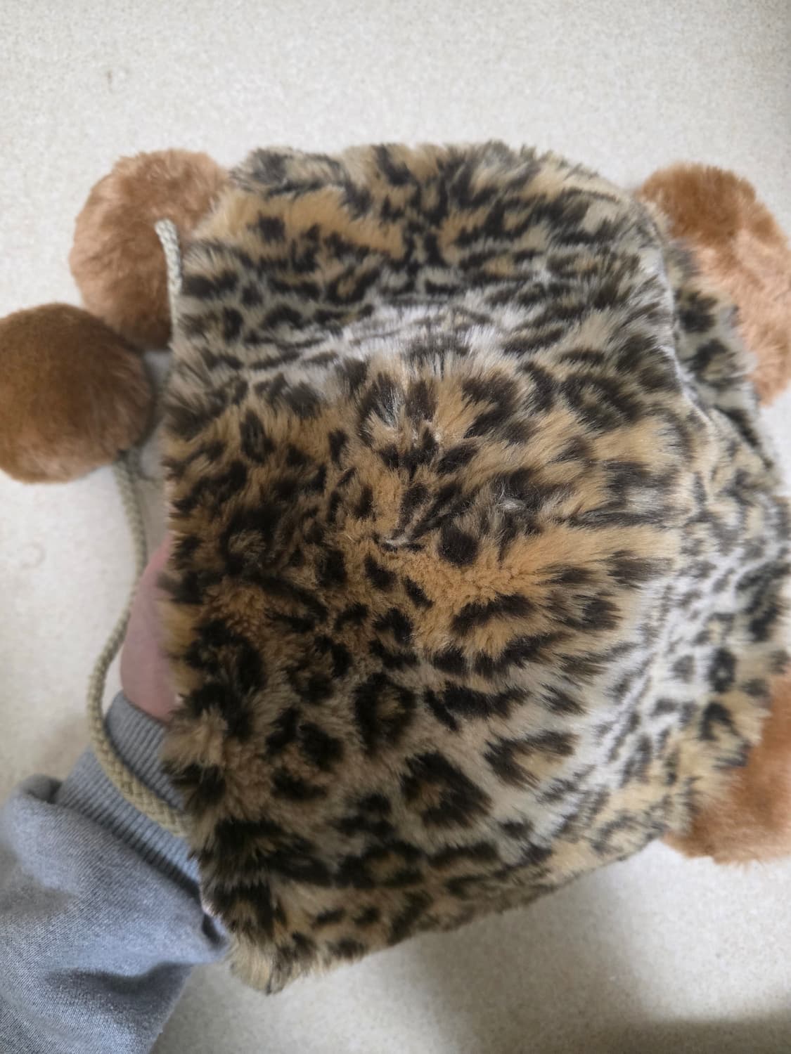유니버셜 레오파드 귀달이 털모자 호피 갸루 상품이미지5