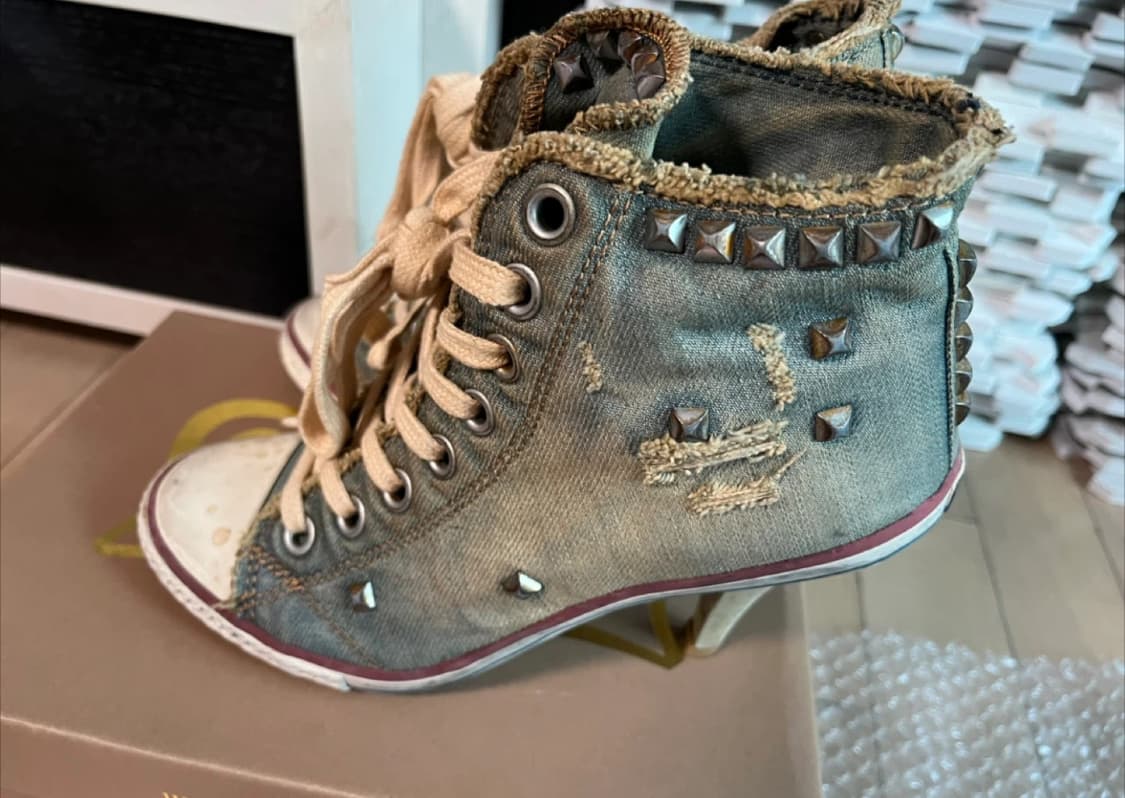 Ash 웨지힐 스니커즈 스터드 데님 상품이미지2