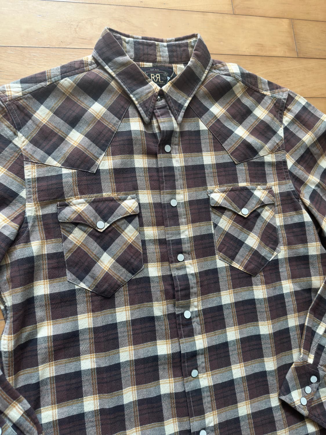 RRL 슬림핏 플래드 트윌 웨스턴셔츠 상품이미지10