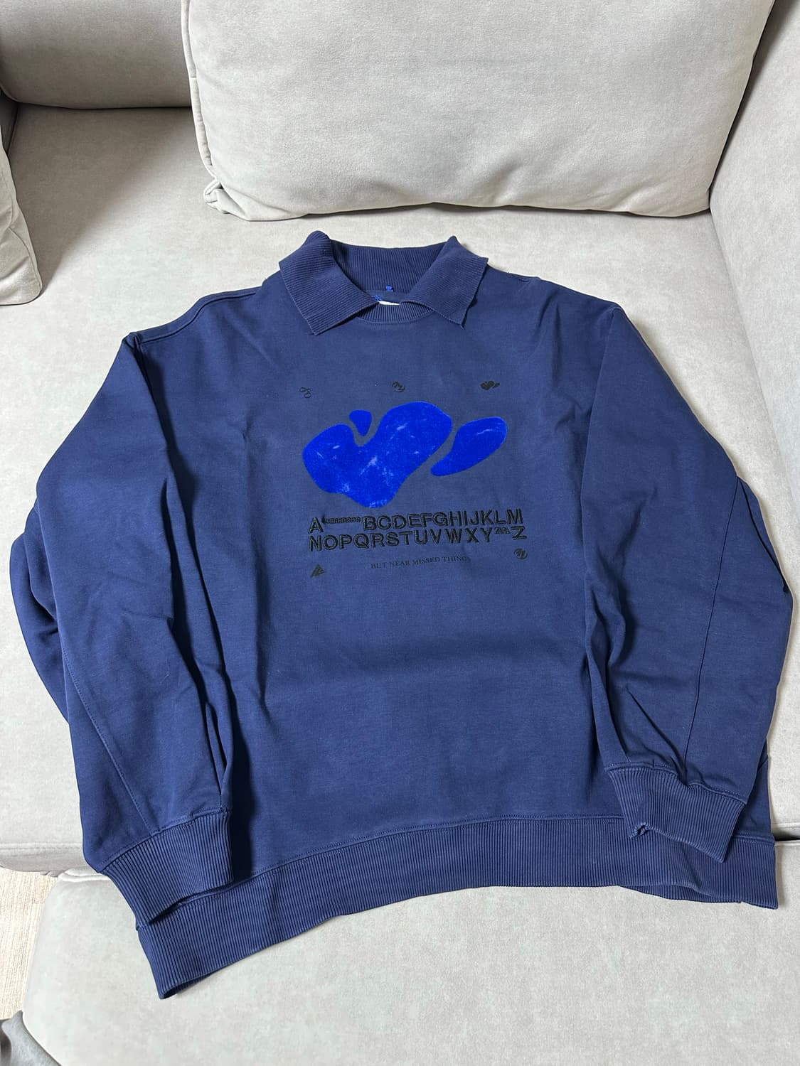 자라 x 아더에러 오버사이즈 폴로 셔츠 네이비 s-m 상품이미지2