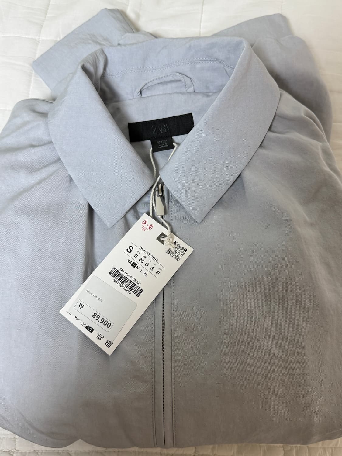 자라 6318/039/403 벌룬 봄버 자켓, 하늘색 상품이미지8