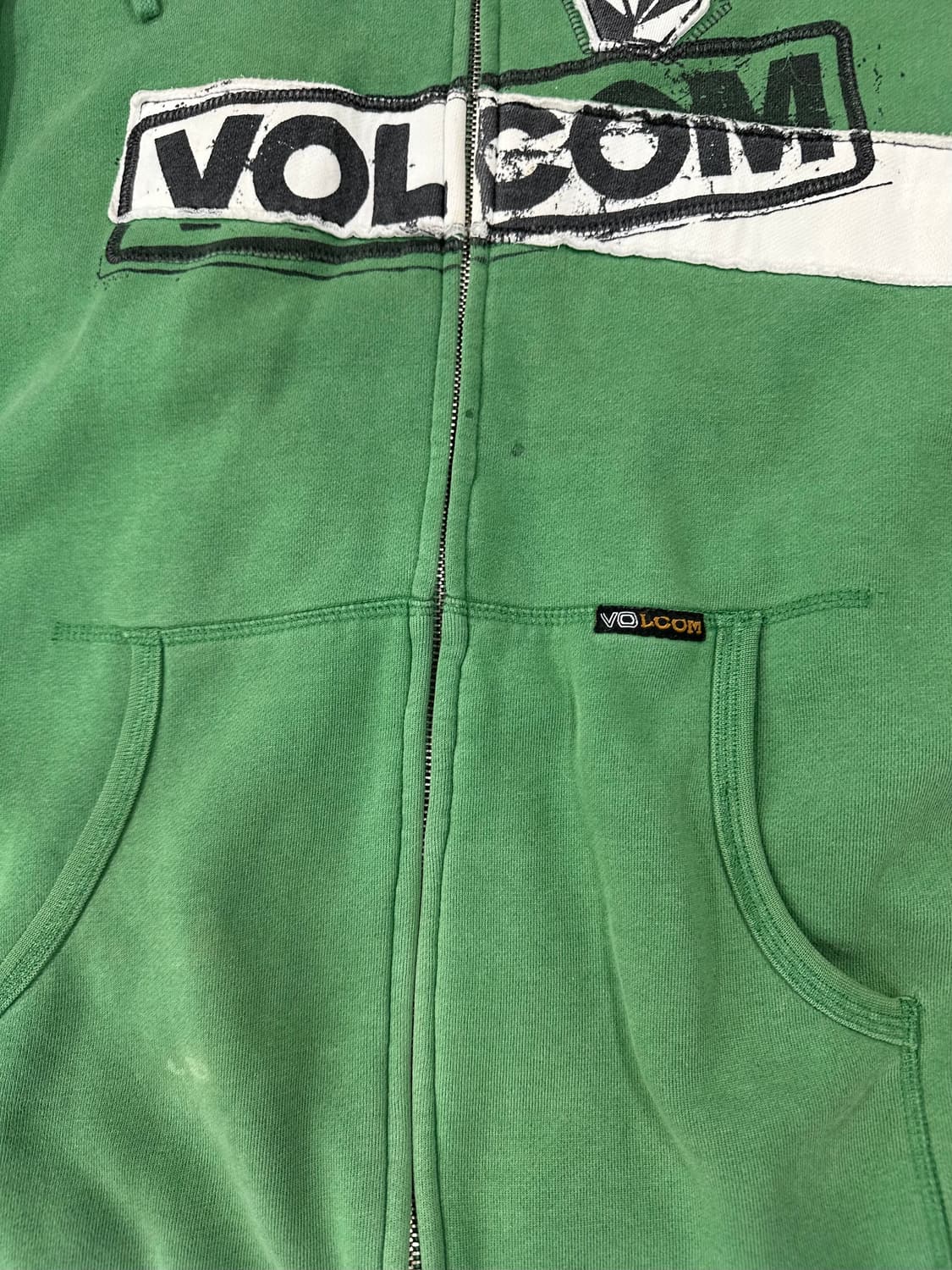 볼컴 Y2K 그린 오버핏 그런지 프린팅 후드 집업 상품이미지7