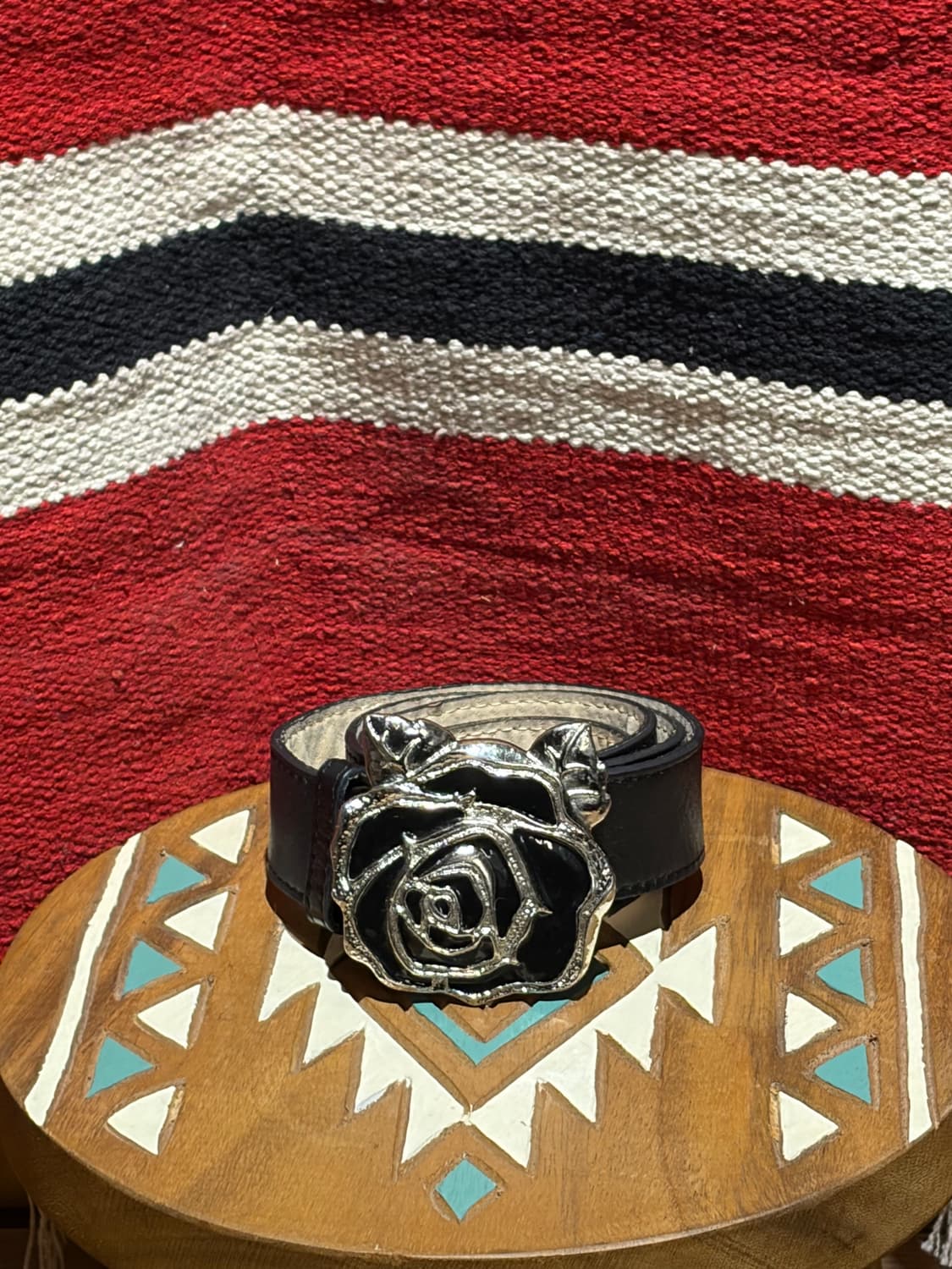 Rock chic leather belt / 락시크 블랙 레더 벨트 상품이미지1
