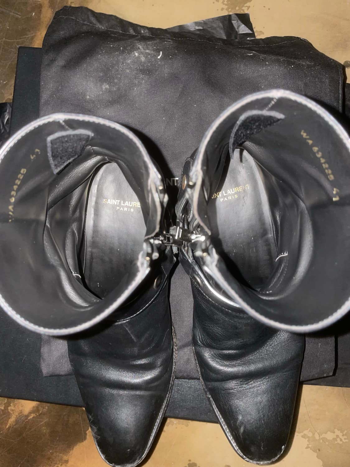 Saint Laurent 카프스킨 와이어트 하네스 부츠 상품이미지7