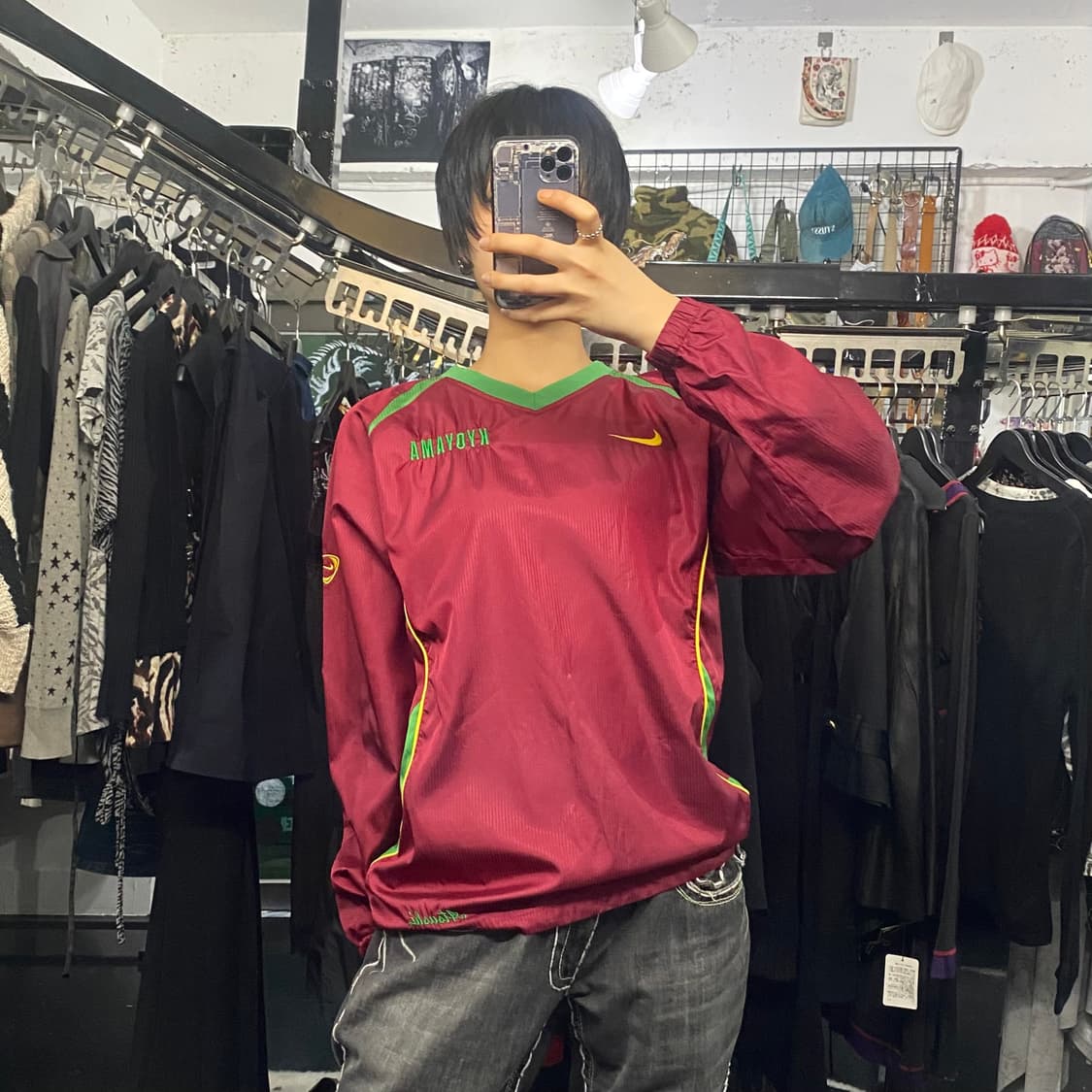 Nike 그린 배색 디테일 웜업 맨투맨 상품이미지9