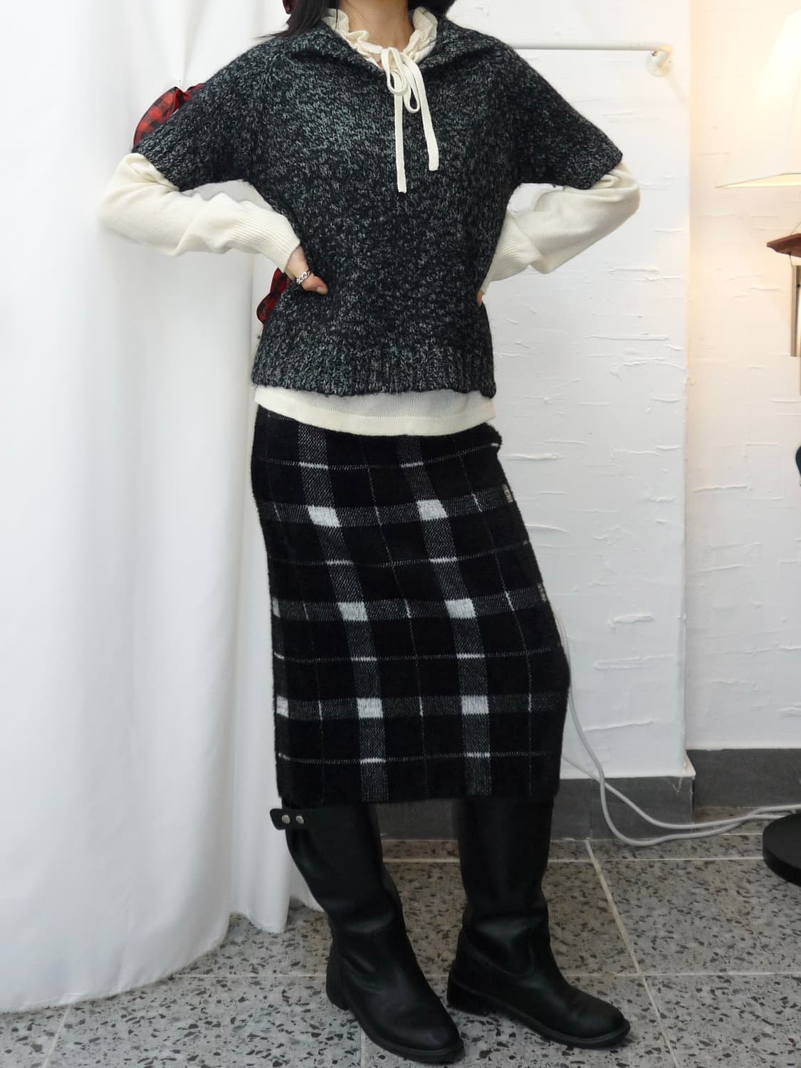 mock-neck knit top 상품이미지3