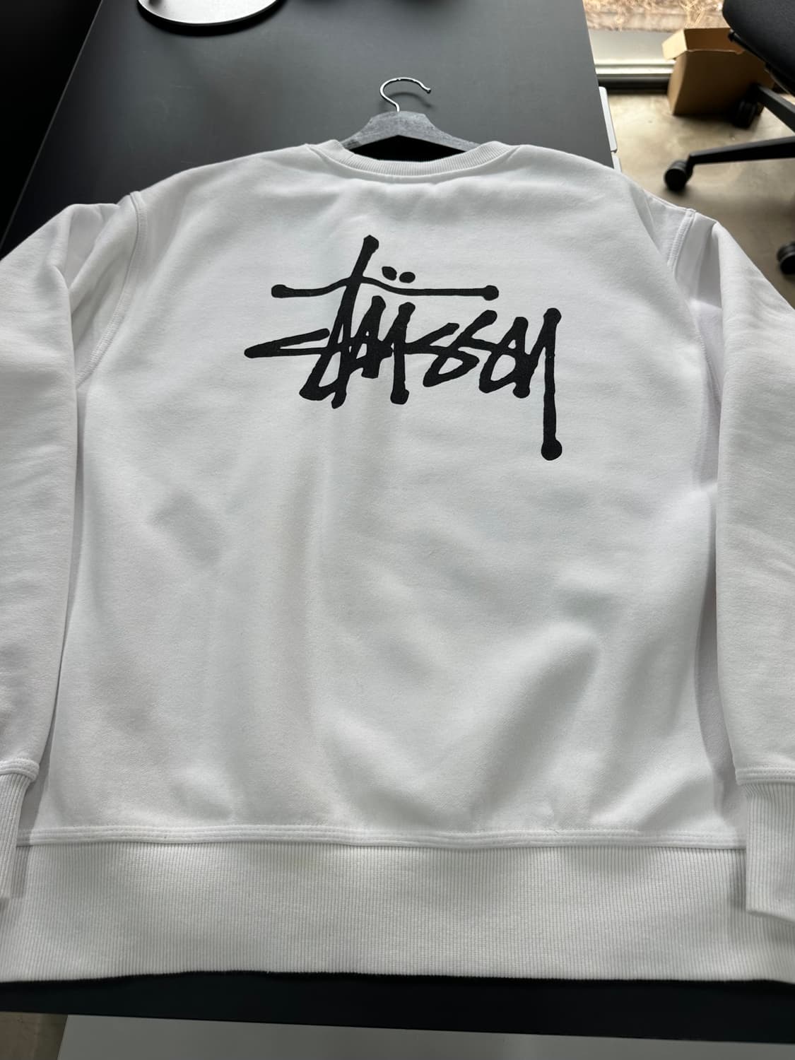 스투시 스탁로고 스웻 기모맨투맨 화이트 상품이미지5