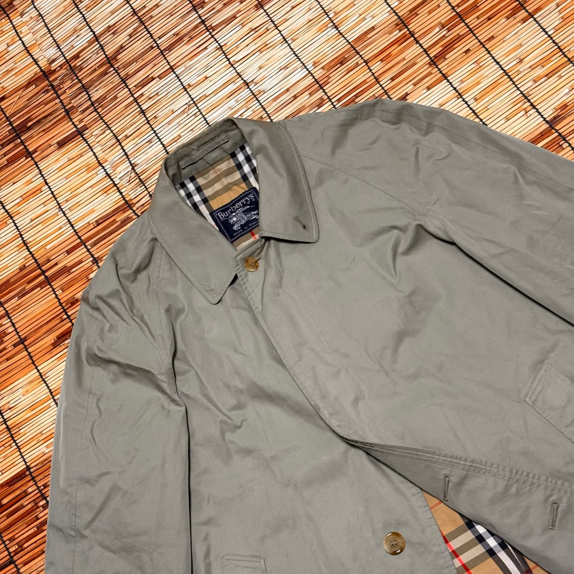 90년도 버버리 노바체크 싱글 카 코트 상품이미지3