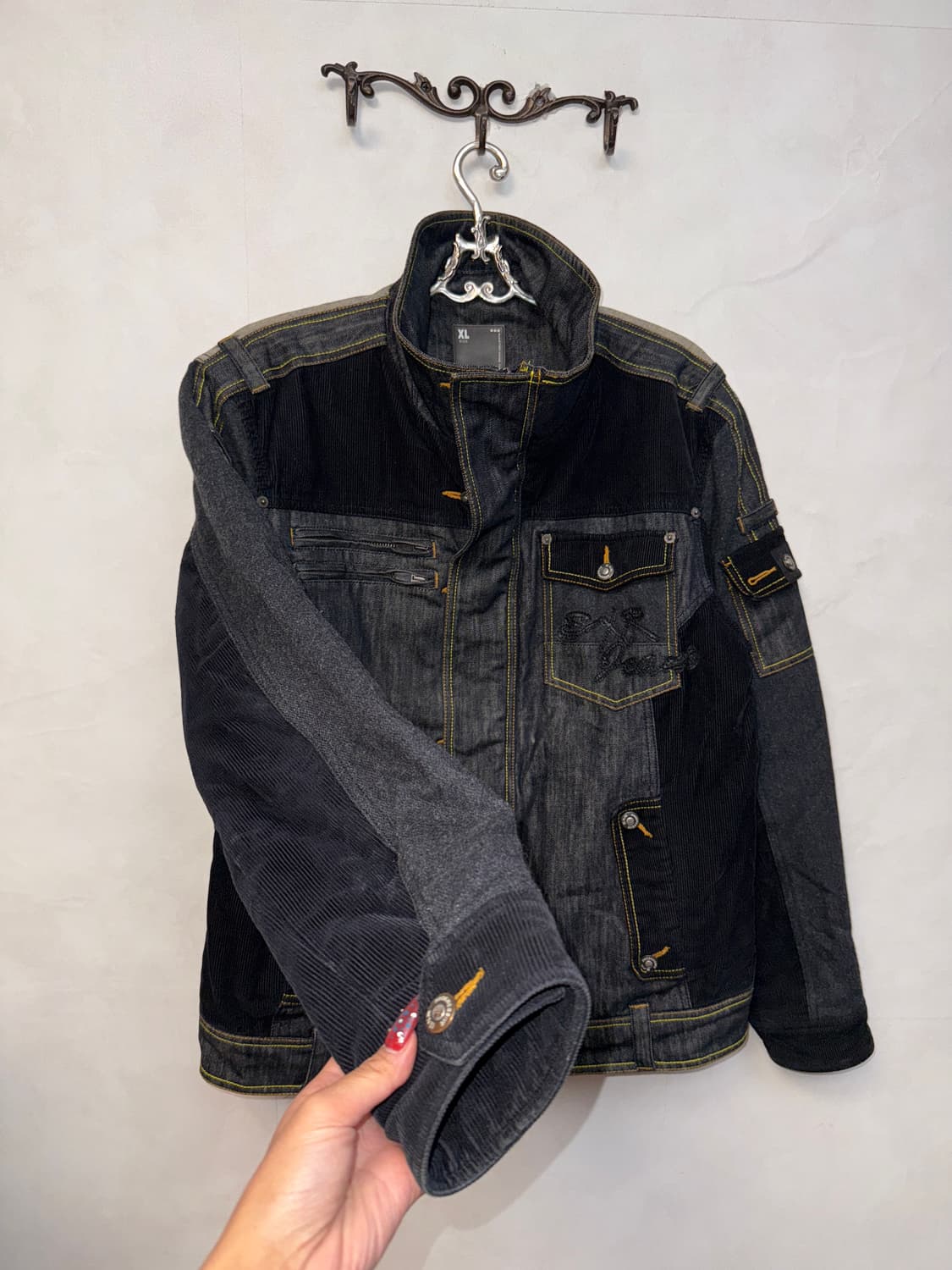 EXR raw denim pocket patch padded jacket 상품이미지3