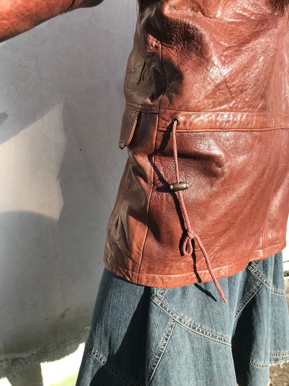 지아니 발렌티노 브라운 램스킨 레더 자켓  상품이미지5