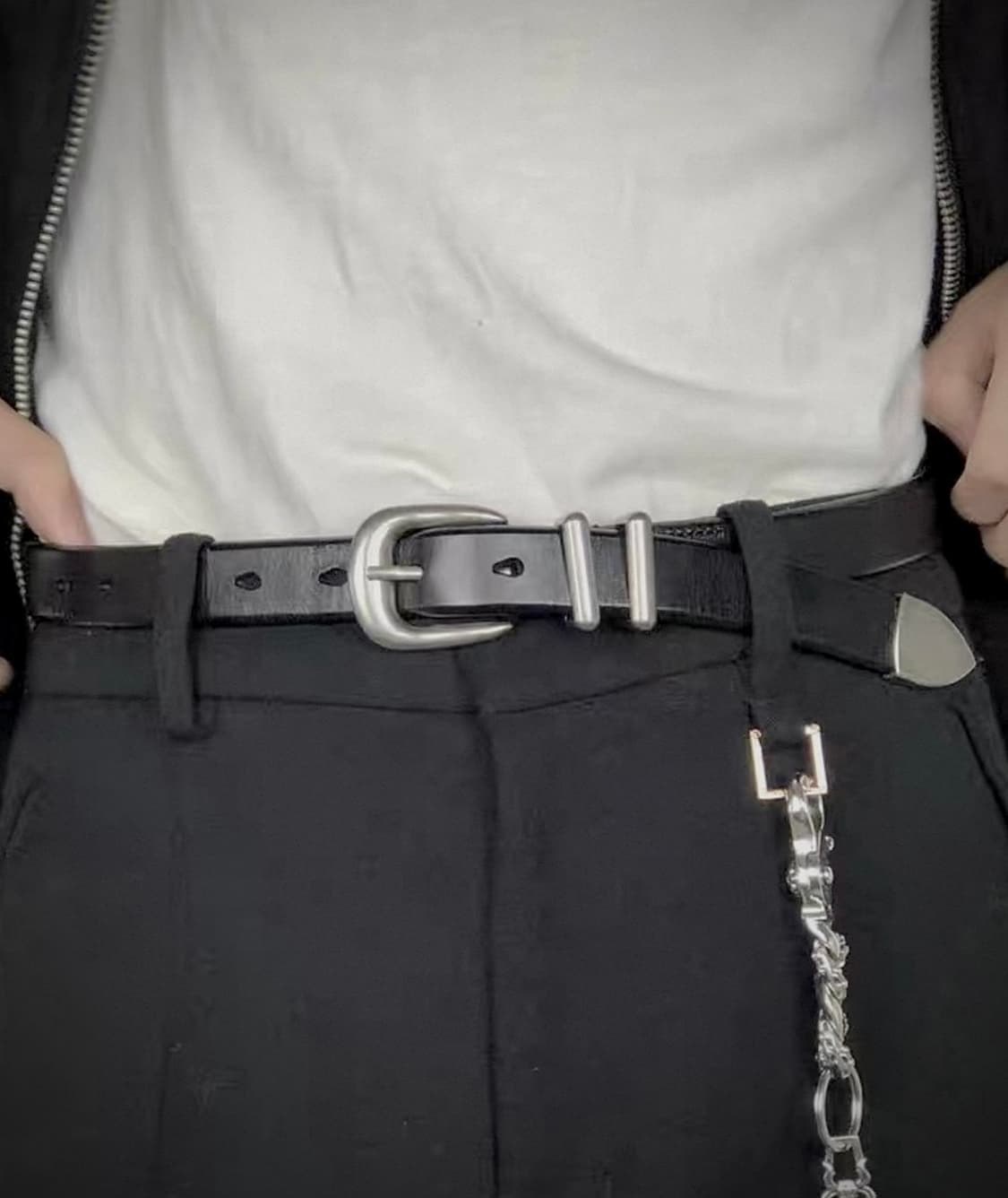 올드머니 2.3cm 얇은 빈티지 가죽벨트 상품이미지1