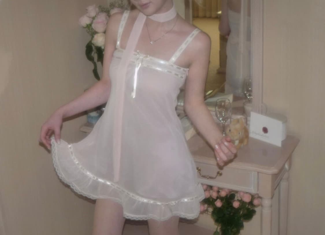 엔젤넘버555 페탈 레이스 드레스 petal lace dress 상품이미지1