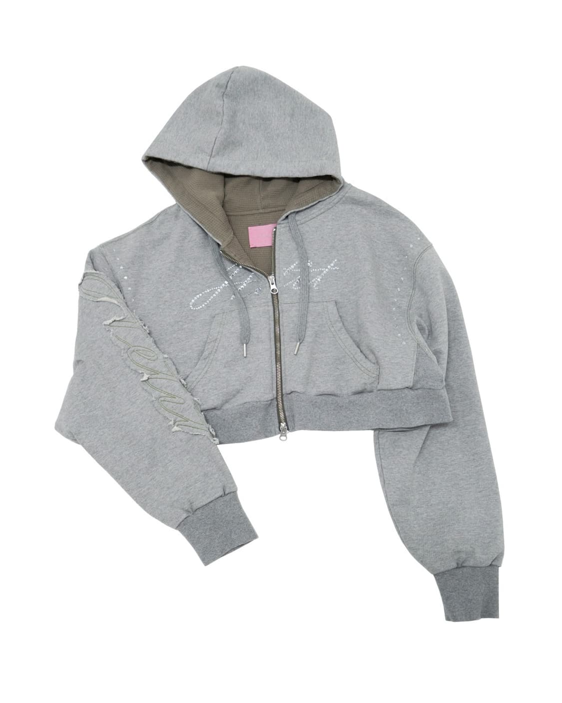 헤티 샤인 크롭 집업 그레이 상품이미지2