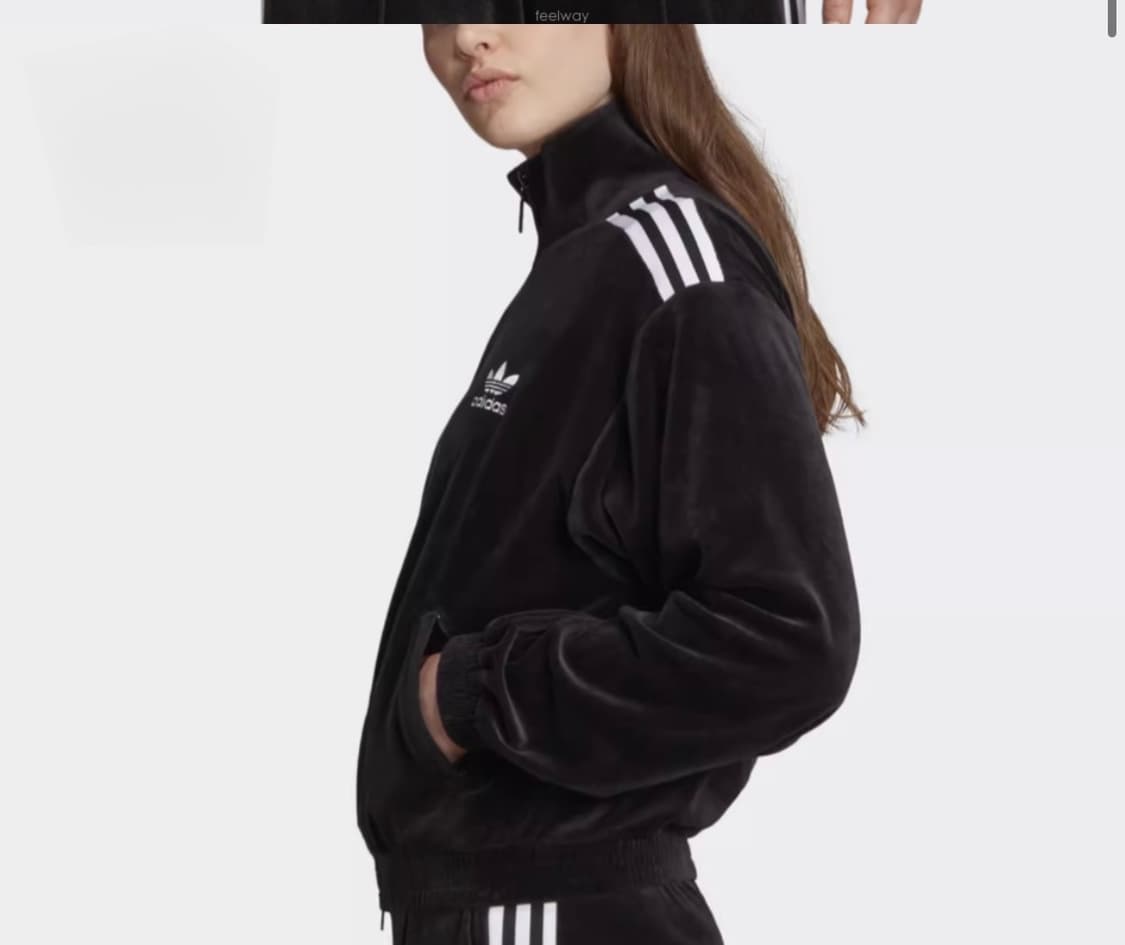 아디다스 벨벳 크롭 집업 트랙탑 블랙 상품이미지3