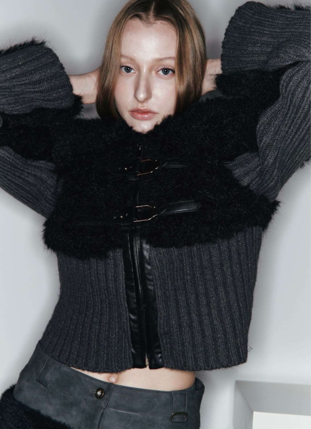 아수라 니트 믹스 무스탕 상품이미지2