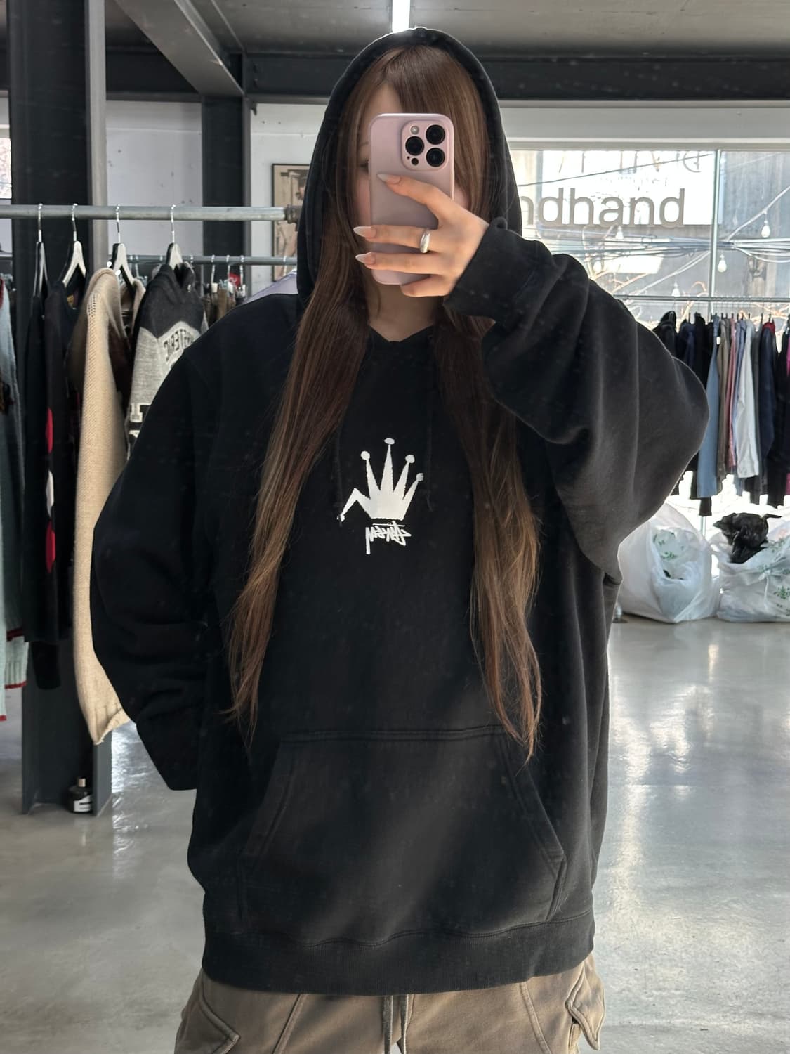 스투시 올드크라운로고 후드티 상품이미지4