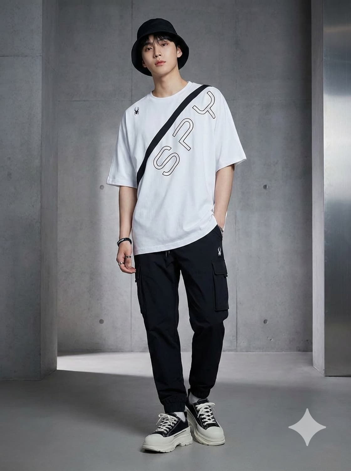 스파이더(SPYDER) 사선 빅로고 반팔 티셔츠 상품이미지1