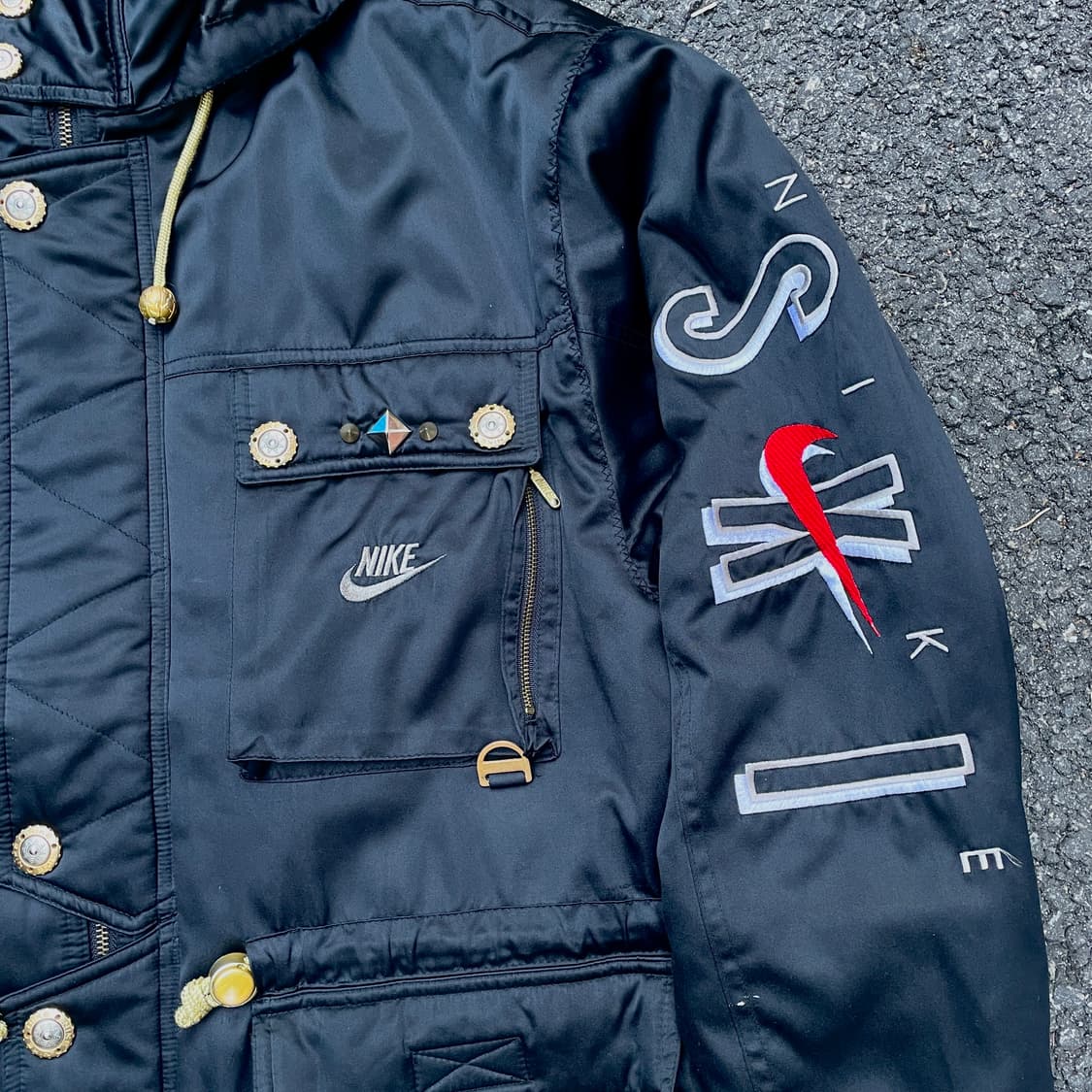 90s 나이키 스키 라인 대장급 올드스쿨 점퍼 빅로고 패딩 자켓 XL 상품이미지5