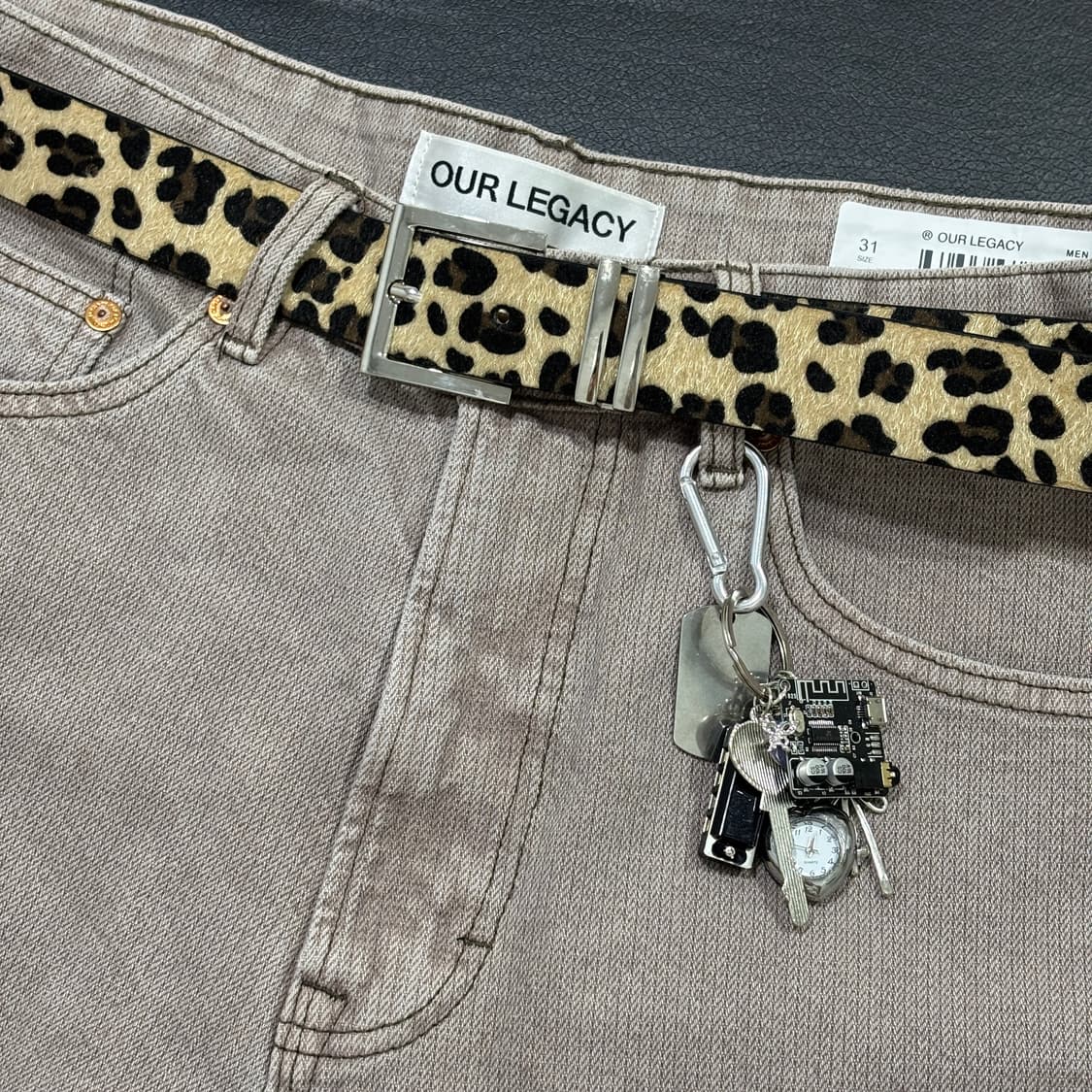 🌗 Leopard hair belt / 호피 레오파드 송치털 벨트 상품이미지1