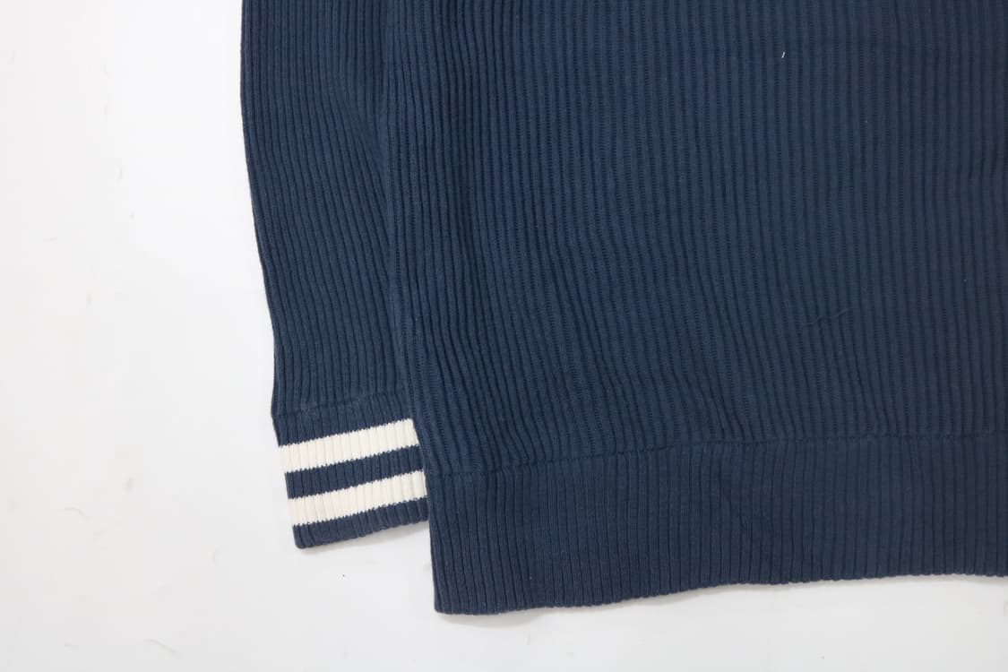 에디바우어 빈티지 네이비 화이트 배색 버튼 하프넥 니트 (L) 상품이미지9