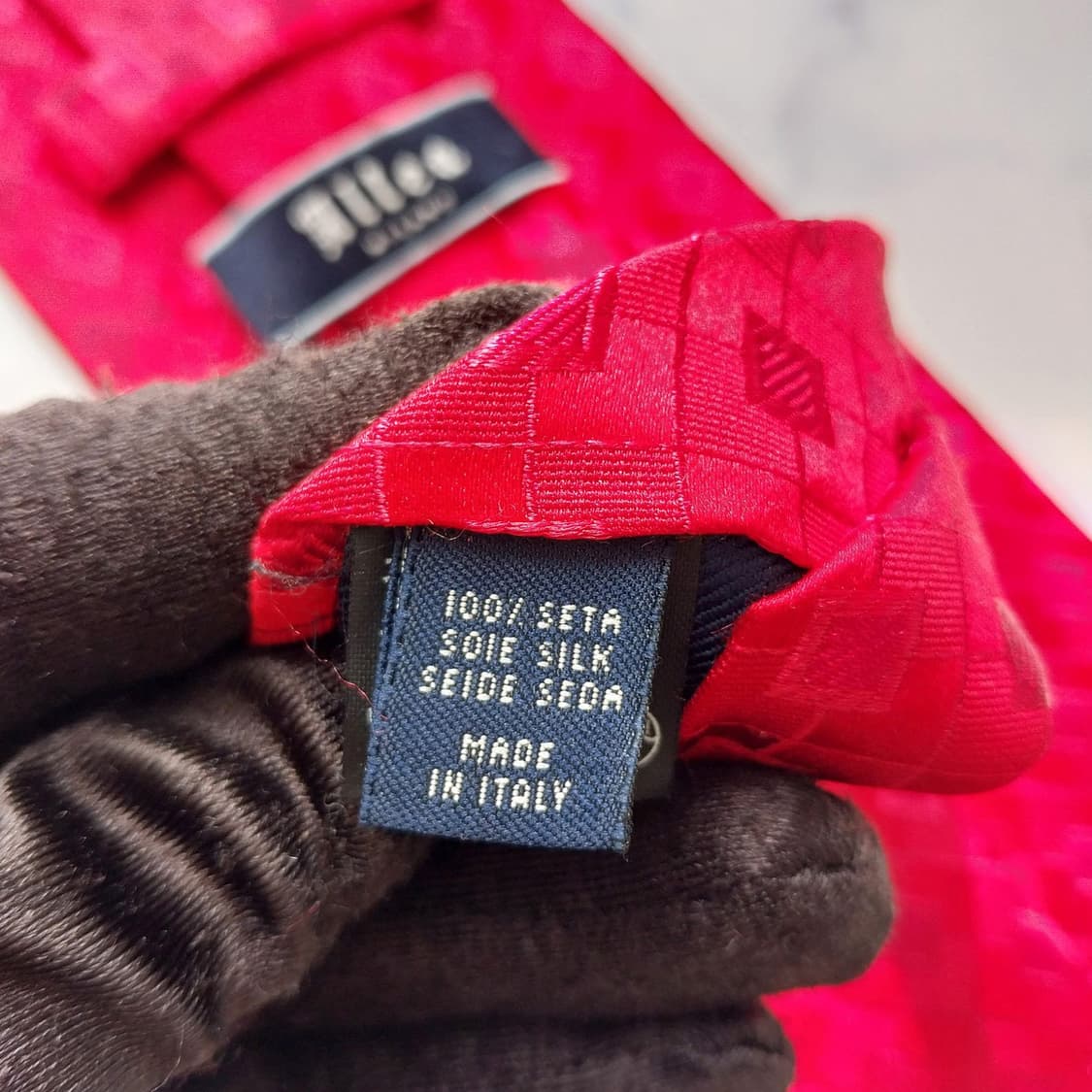 알테아 실크 레드 자카드 넥타이 9.3cm A+등급 K2104 상품이미지6