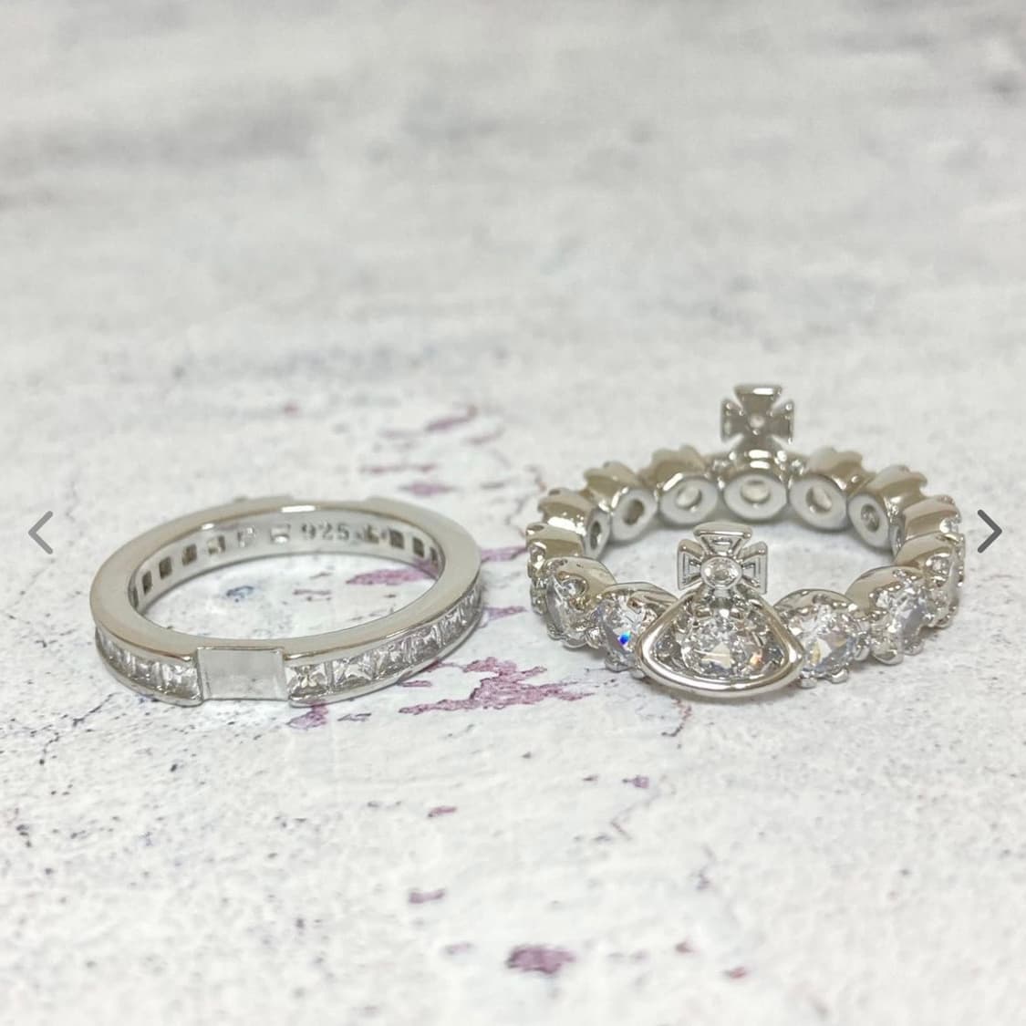 비비안웨스트우드 아카이브 크리스탈 큐빅 orb링 투웨이 반지(새상품) 상품이미지4