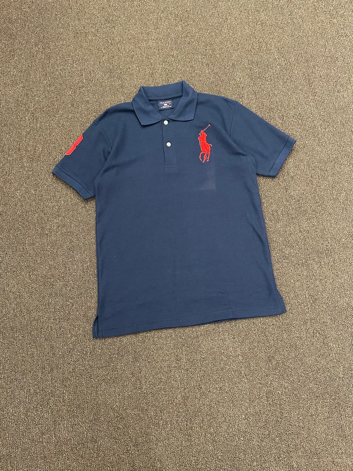 M)폴로 랄프로렌 빈티지 네이비 빅포니 카라 반팔 메쉬 상품이미지1