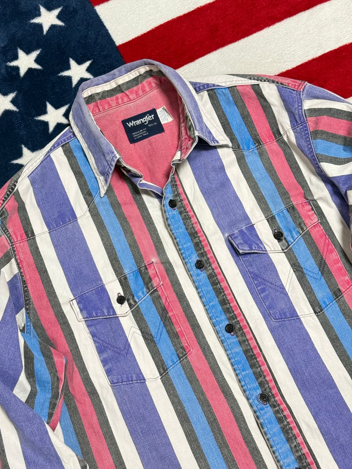 90‘s 랭글러웨스턴셔츠  Wrangler 멀티스트라이프셔츠 빈티지 상품이미지5