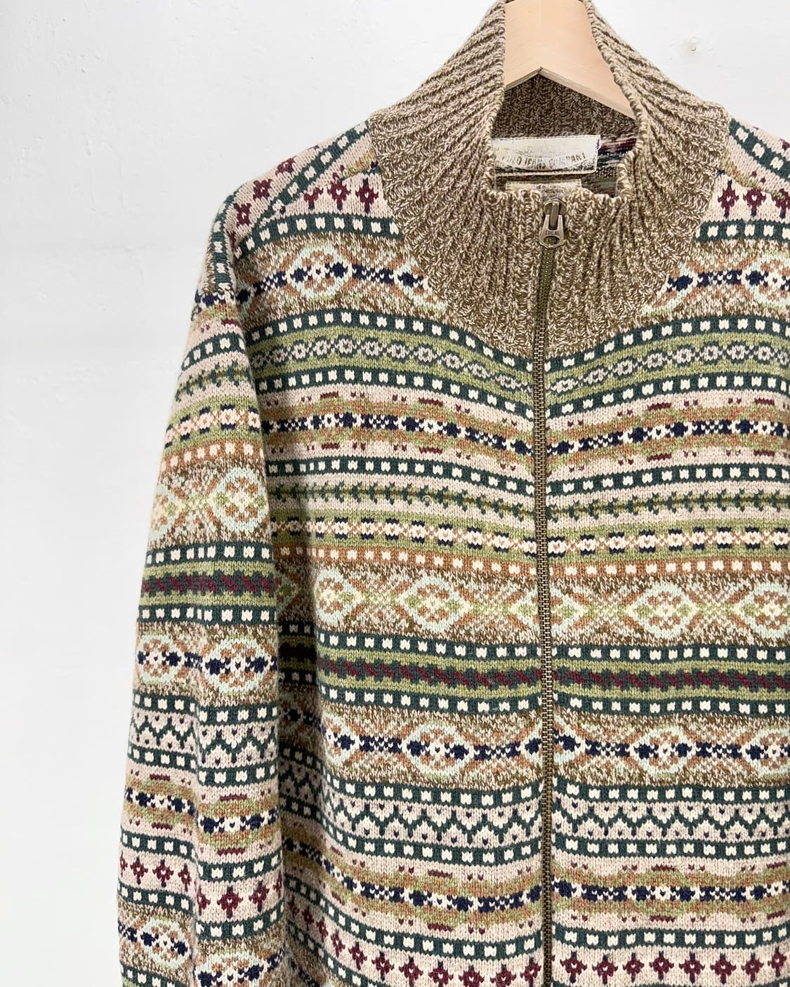 폴로 진스 페어아일 울 니트 투웨이 집업 자켓 상품이미지2