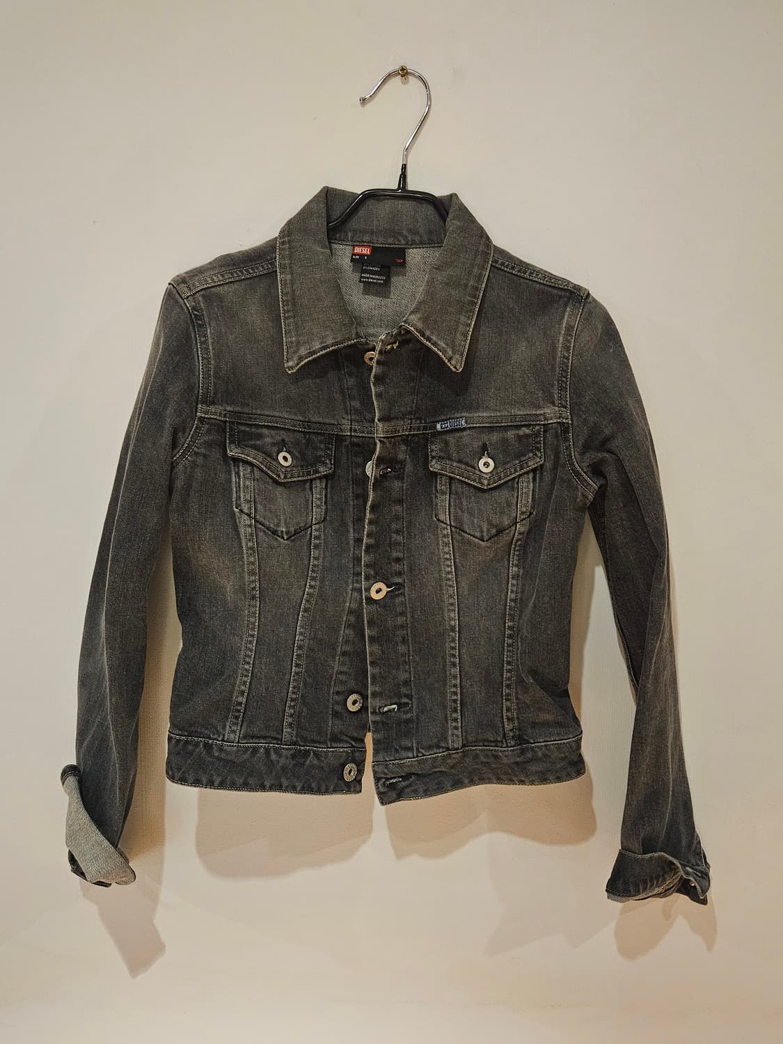 디젤 빈티지 흑청 데님자켓 여성 44 상품이미지1