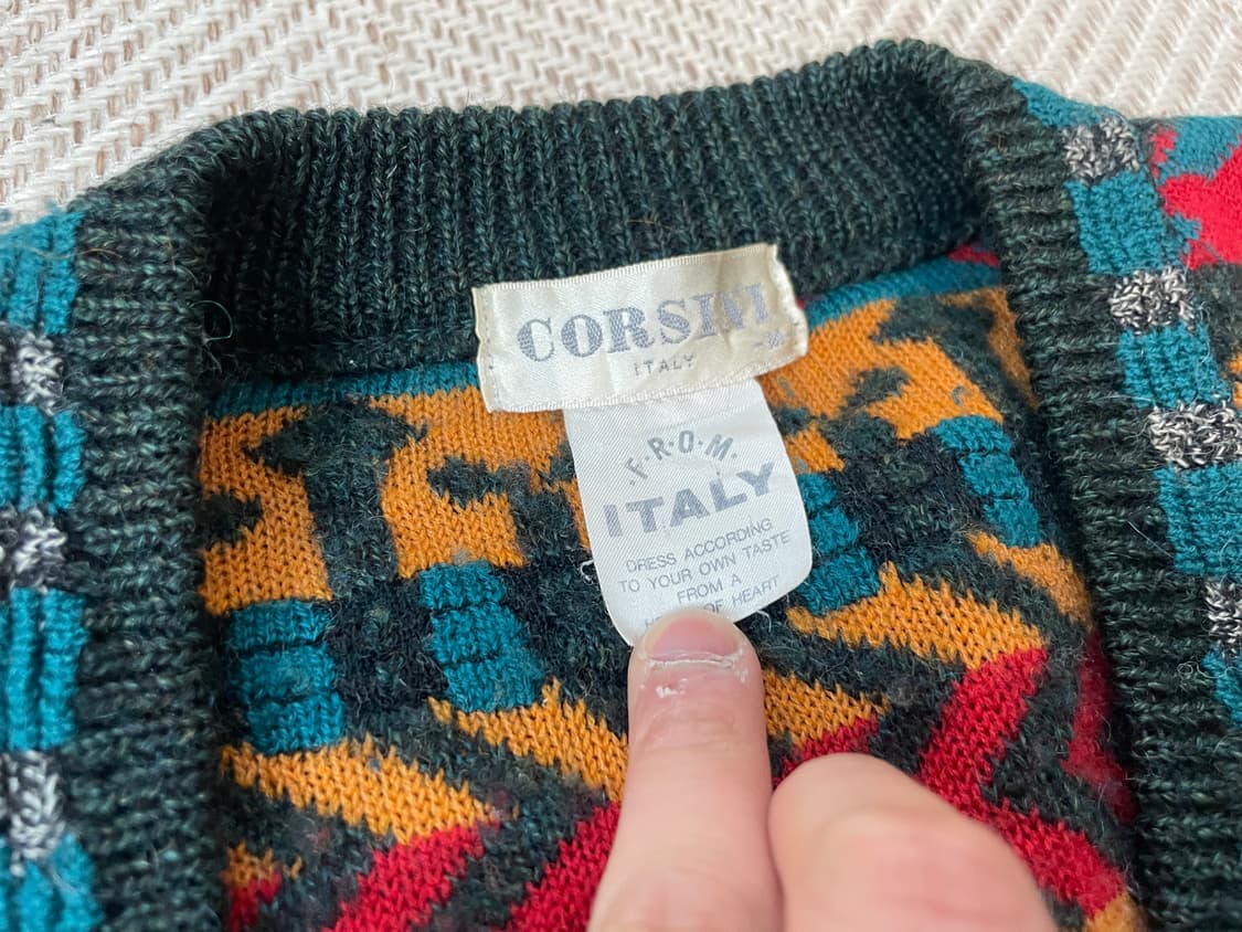 CORSINI 이태리 아트 패턴 니트 쿠지 googi J03571 상품이미지5