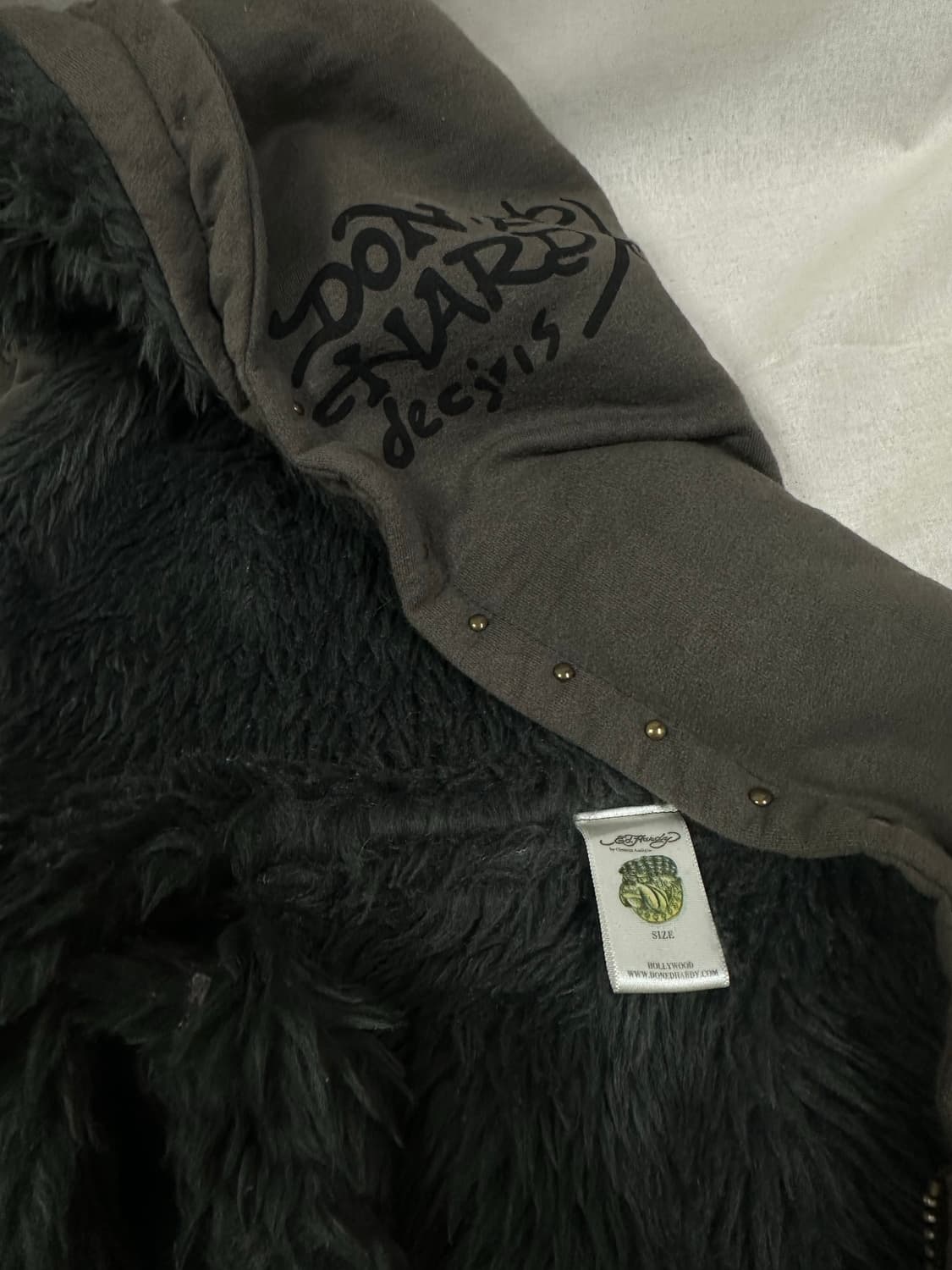 에드 하디 털안감 후드 집업 (44추정) 상품이미지2