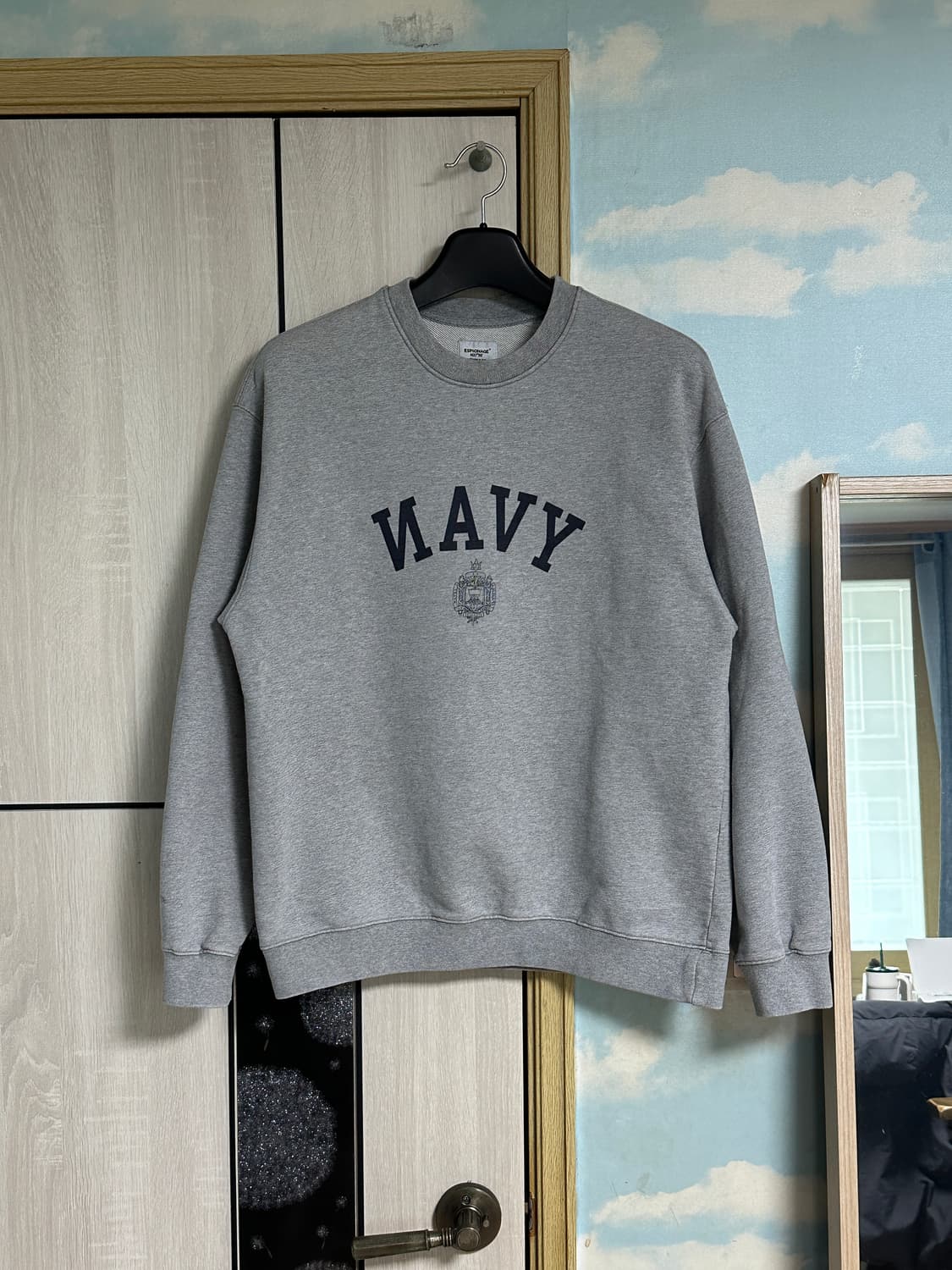 (L) 에스피오나지 NAVY 헤비웨이트 맨투맨 그레이 상품이미지2