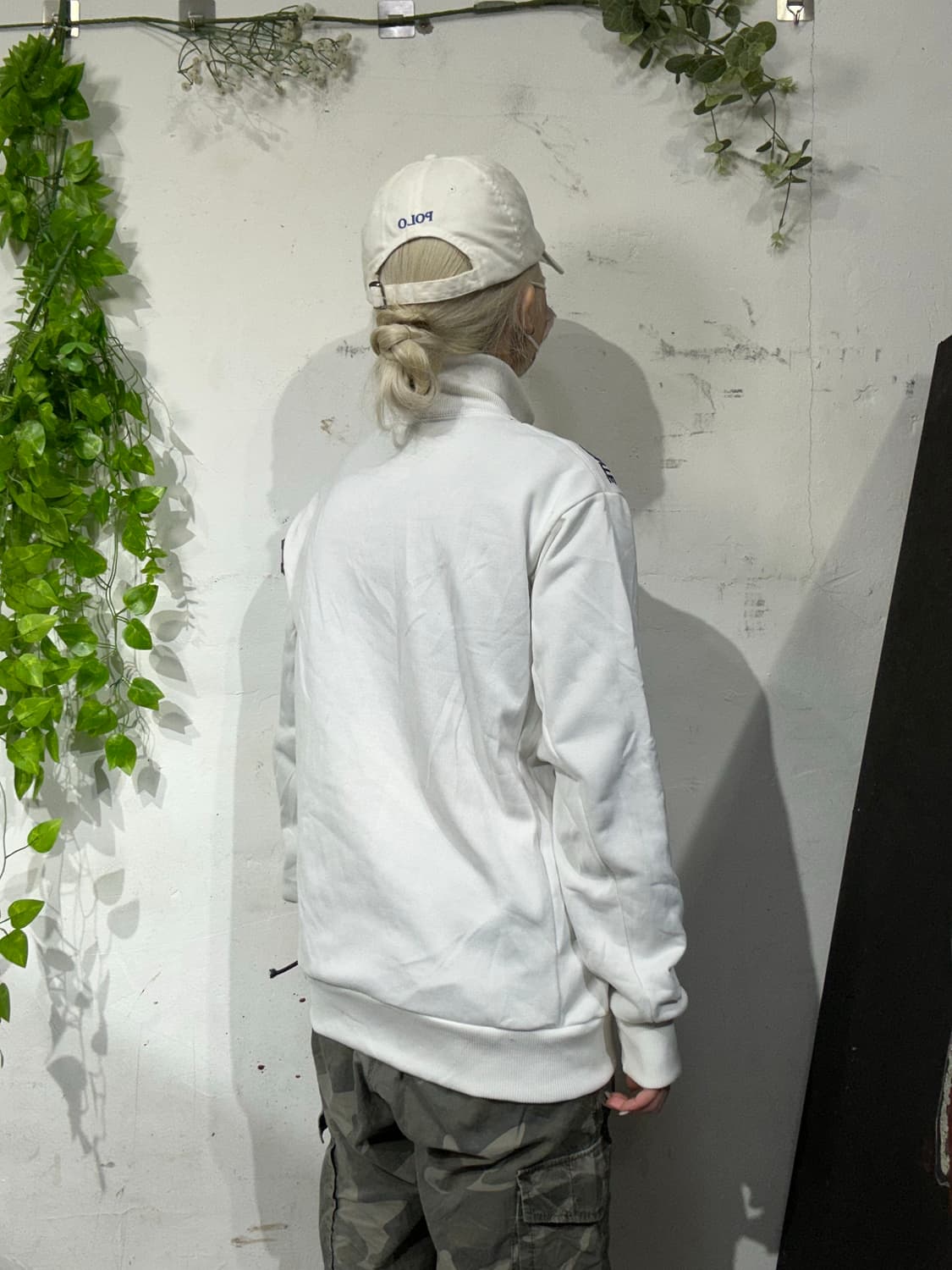 데상트 화이트 빅 로고 스펠아웃 올드스쿨 트랙탑 져지 M 상품이미지3