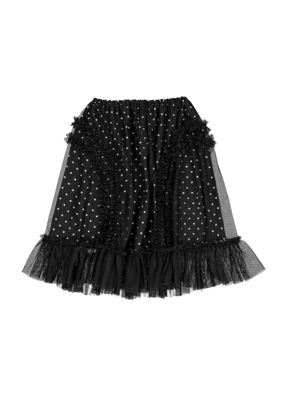 Saengin Studios 생긴스튜디오 밴딩 러플 도트 스커트 블랙 상품이미지1
