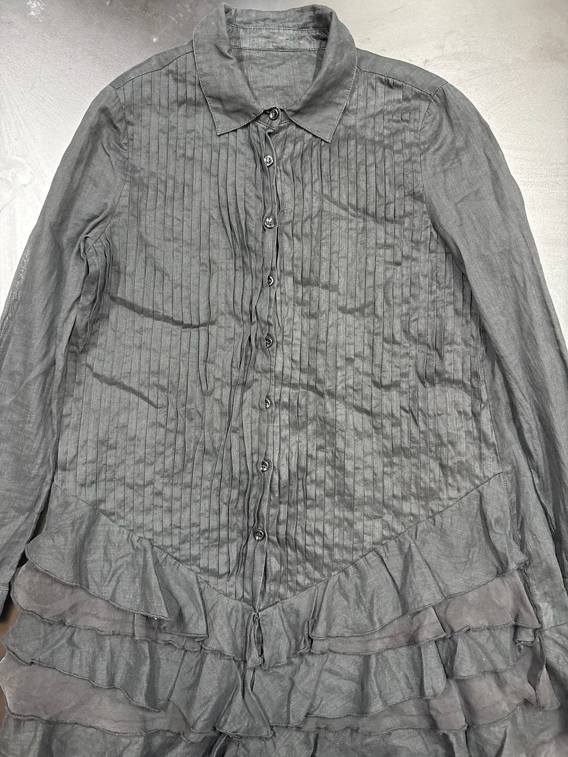 빈티지 롱셔츠 미니 원피스 상품이미지3