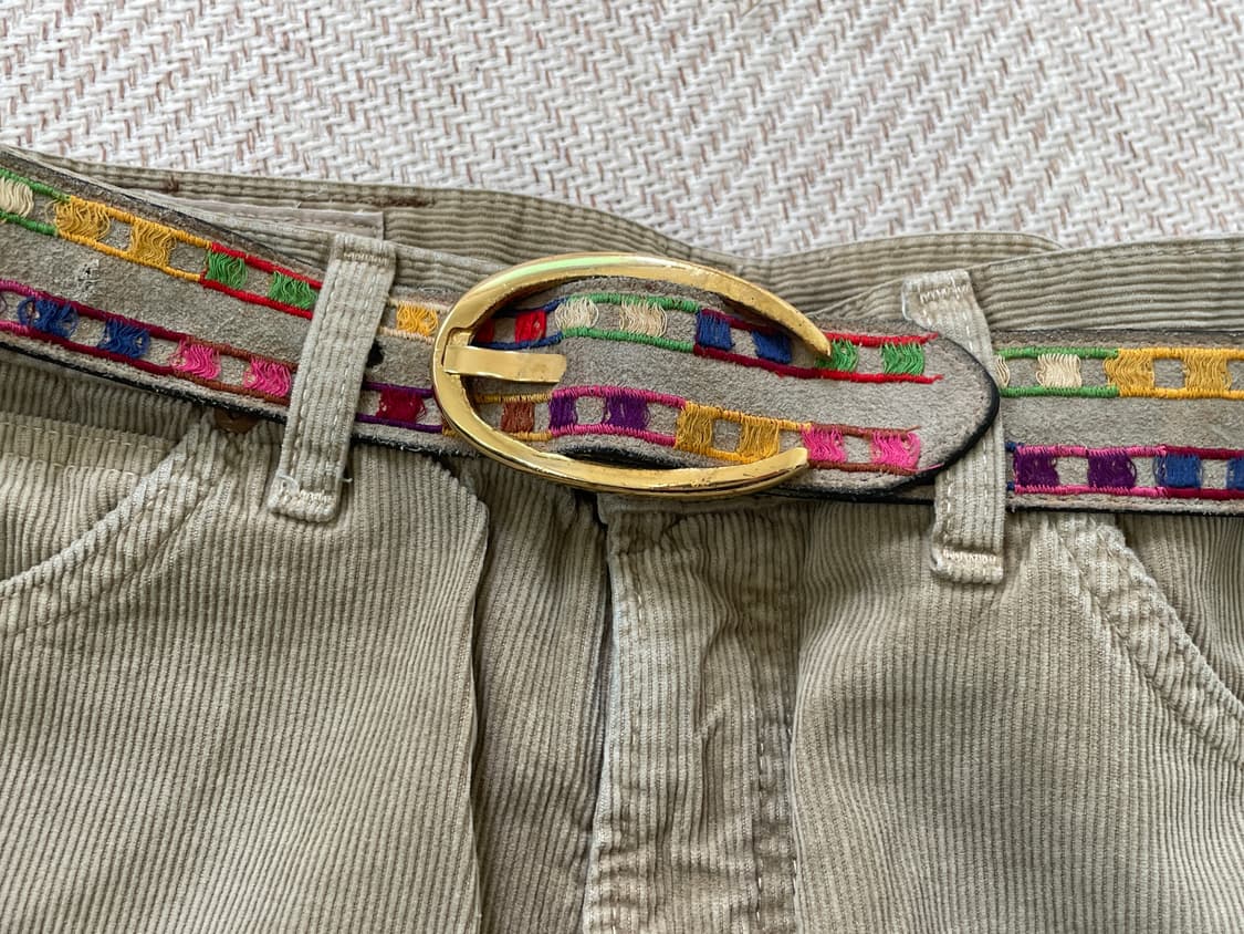 빈티지 에스닉 자수 골드버클 벨트  상품이미지3