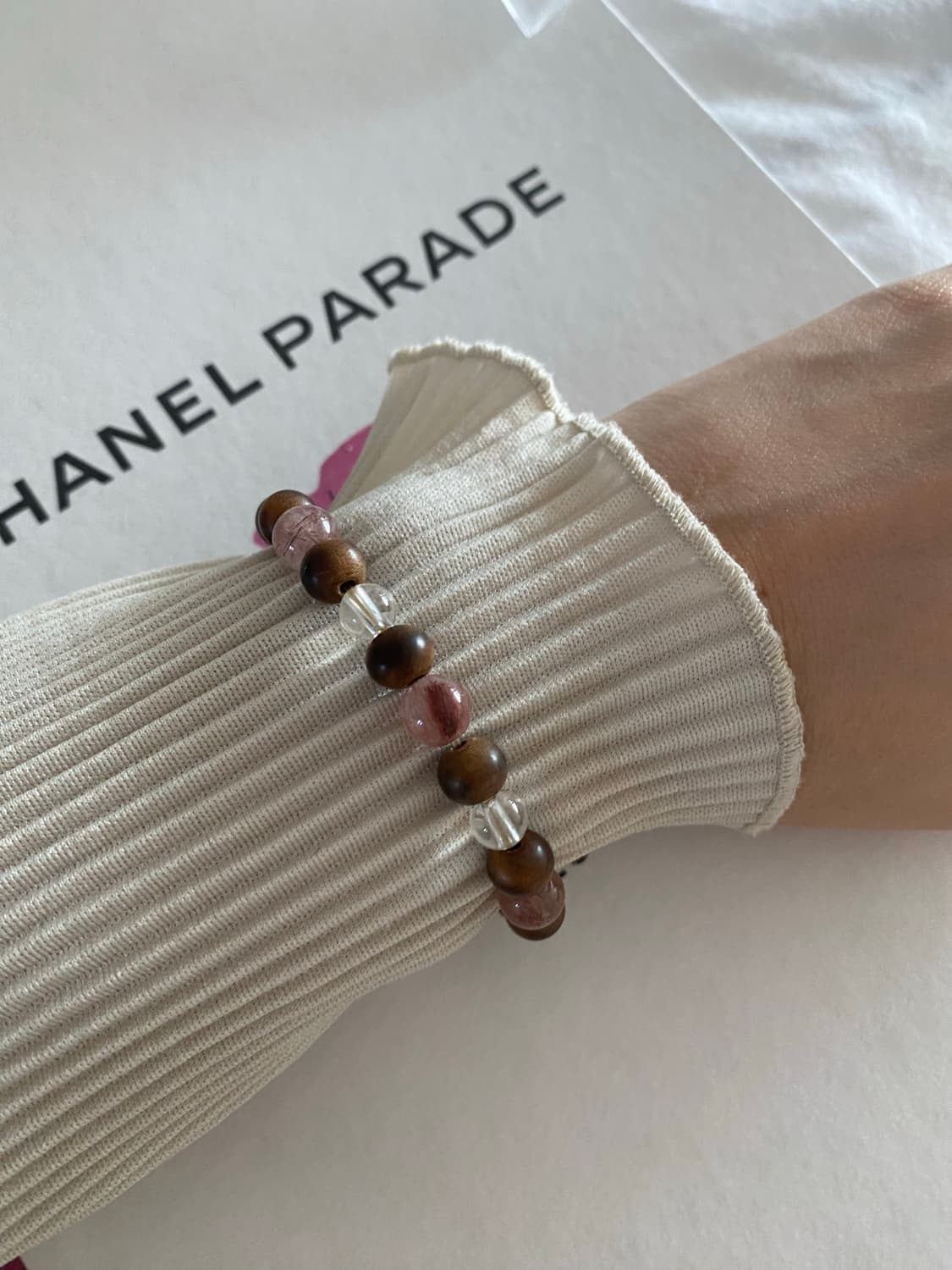 우드 로즈쿼츠 팔찌 상품이미지4