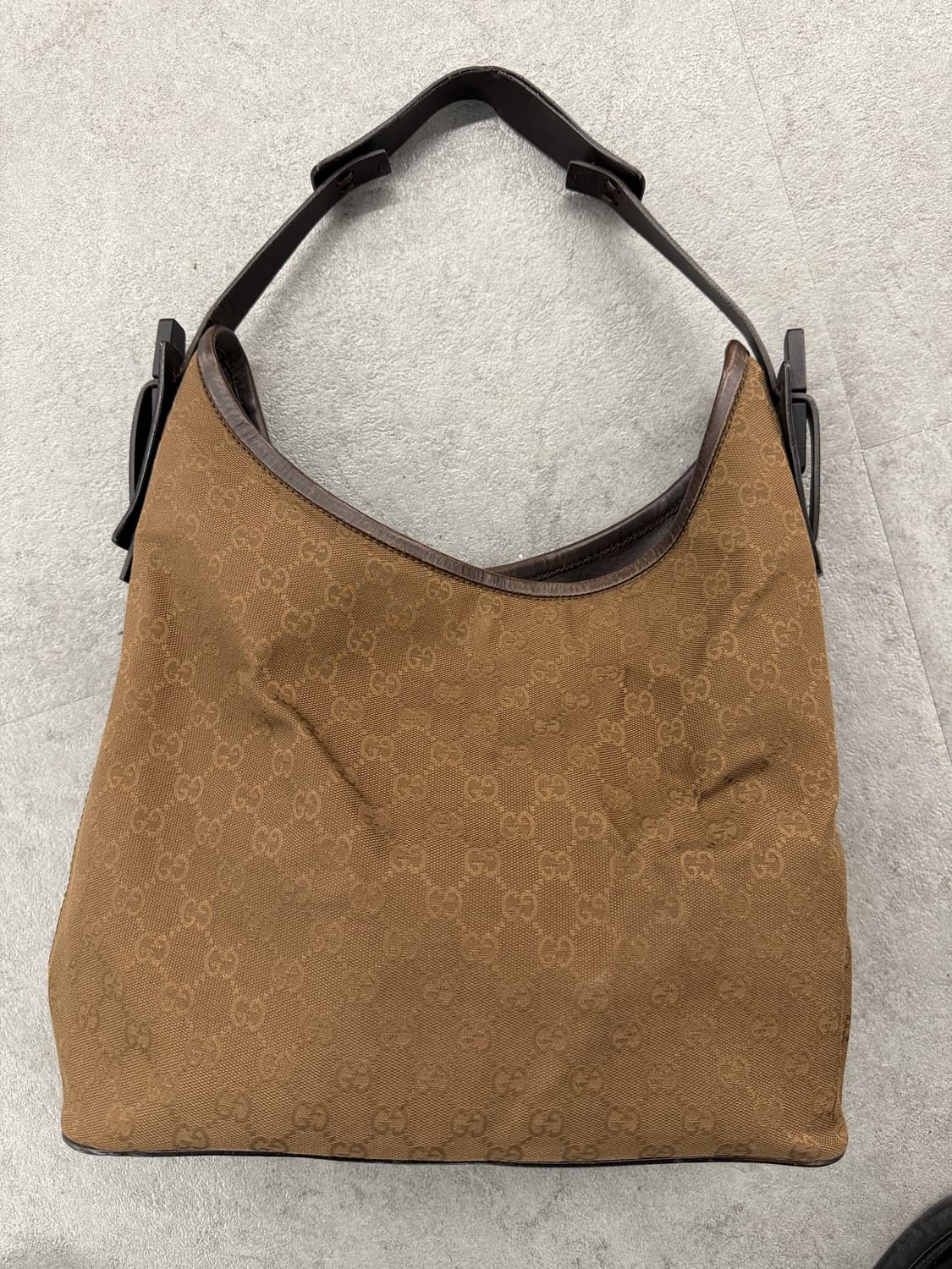 구찌 정품 GG 캔버스 호보백 브라운 상품이미지5