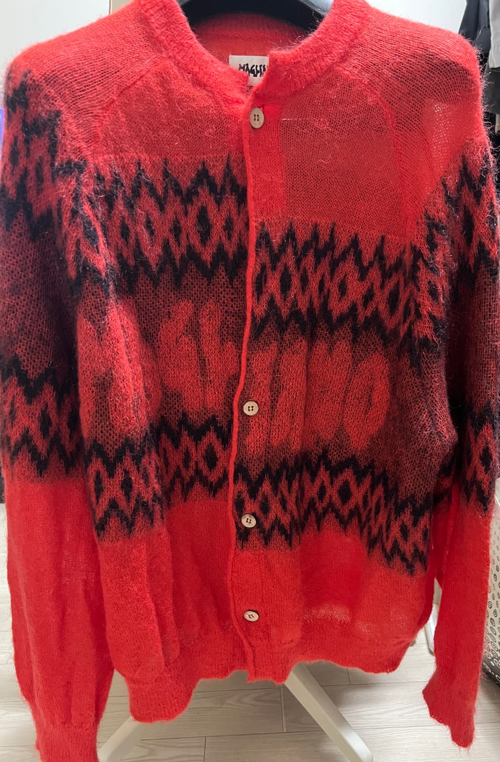 마리아노 크리스마스 가디건 레드 황금사이즈 L판매 상품이미지1